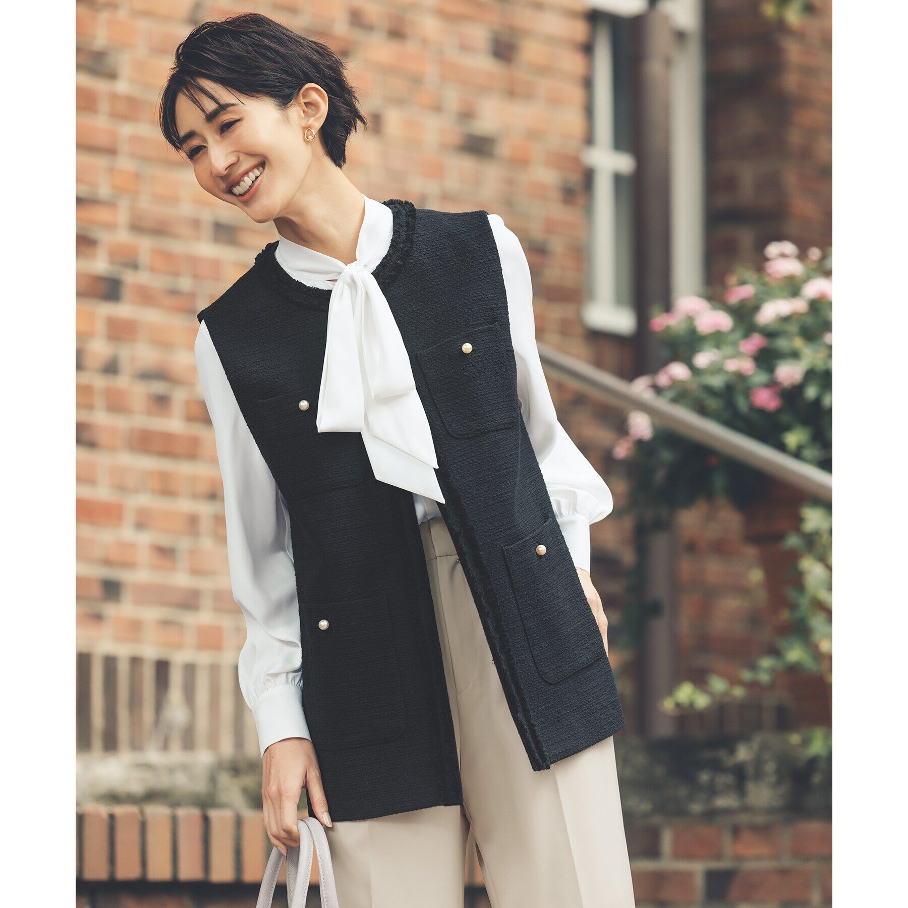 OPAQUE.CLIP「《通勤対応》コットンツイードジレ」|ベスト・ジレ|