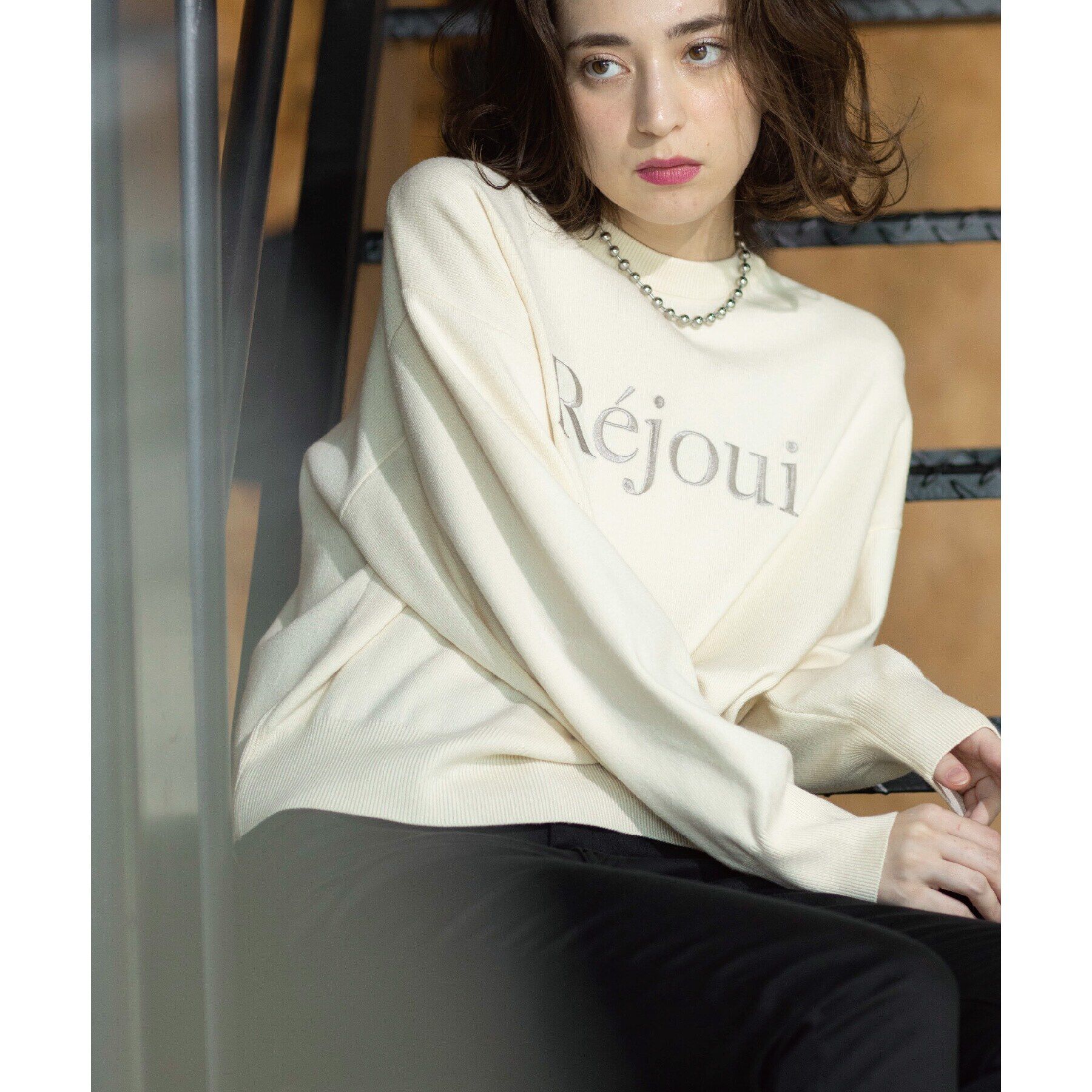 OPAQUE.CLIP「刺繍ロゴニット【洗濯機洗い可】」|ニット・セーター|