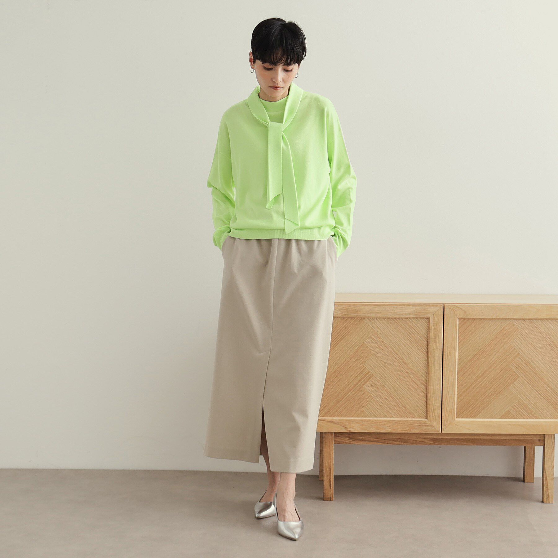 OPAQUE.CLIP「ボウタイニット【洗濯洗い可/抗ピル】」|ニット・セーター|