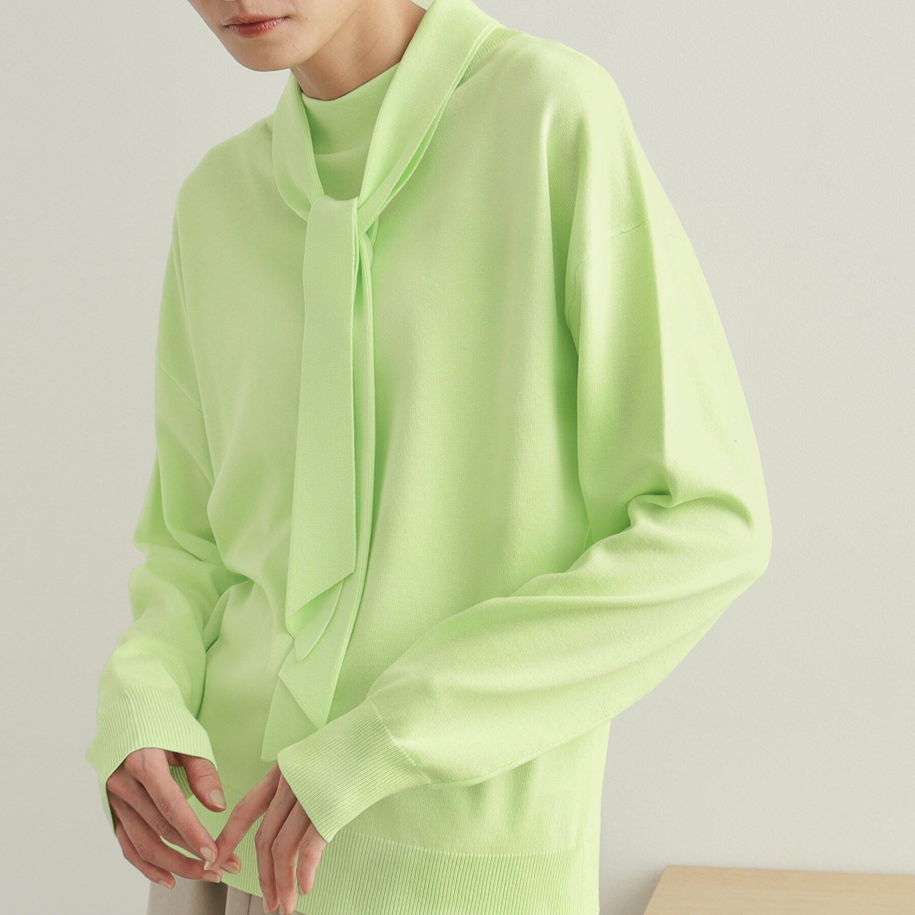 OPAQUE.CLIP「ボウタイニット【洗濯洗い可/抗ピル】」|ニット・セーター|