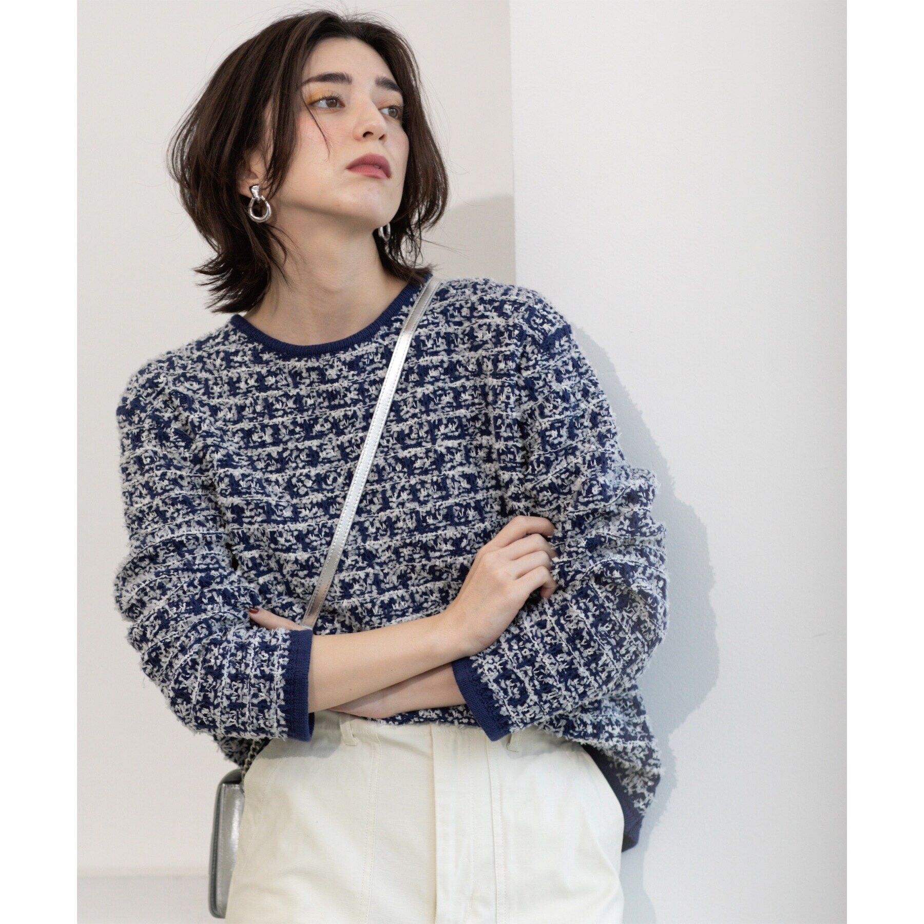 OPAQUE.CLIP「ツイードライクニット【洗濯機洗い可】」|ニット・セーター|