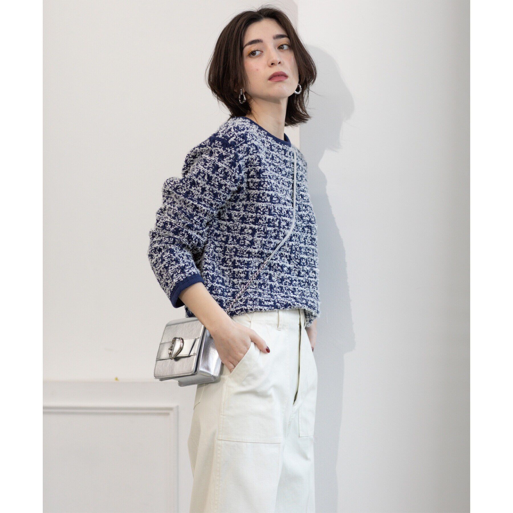 OPAQUE.CLIP「ツイードライクニット【洗濯機洗い可】」|ニット・セーター|