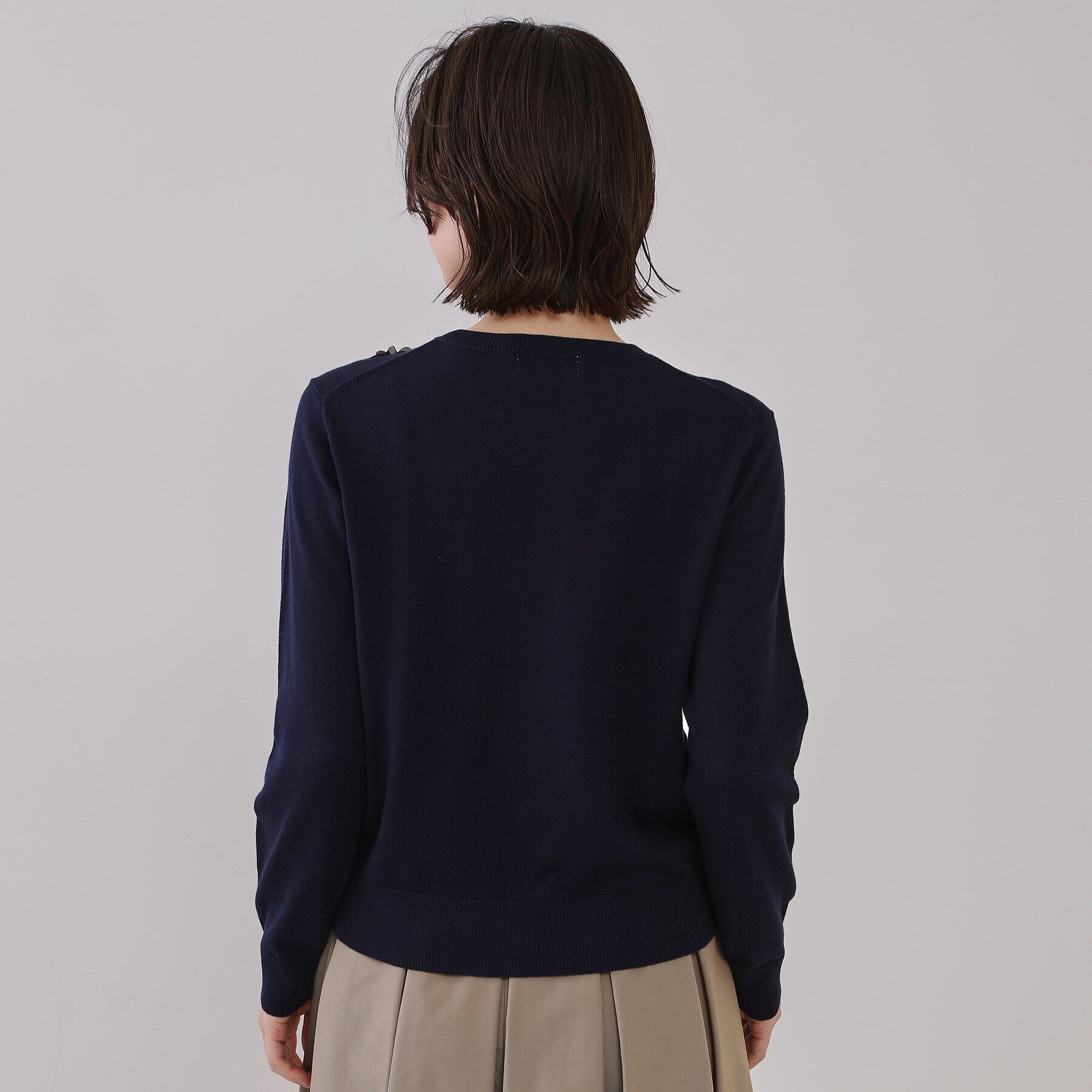 OPAQUE.CLIP「フラワーモチーフニット【洗濯機洗い可】」|ニット・セーター|