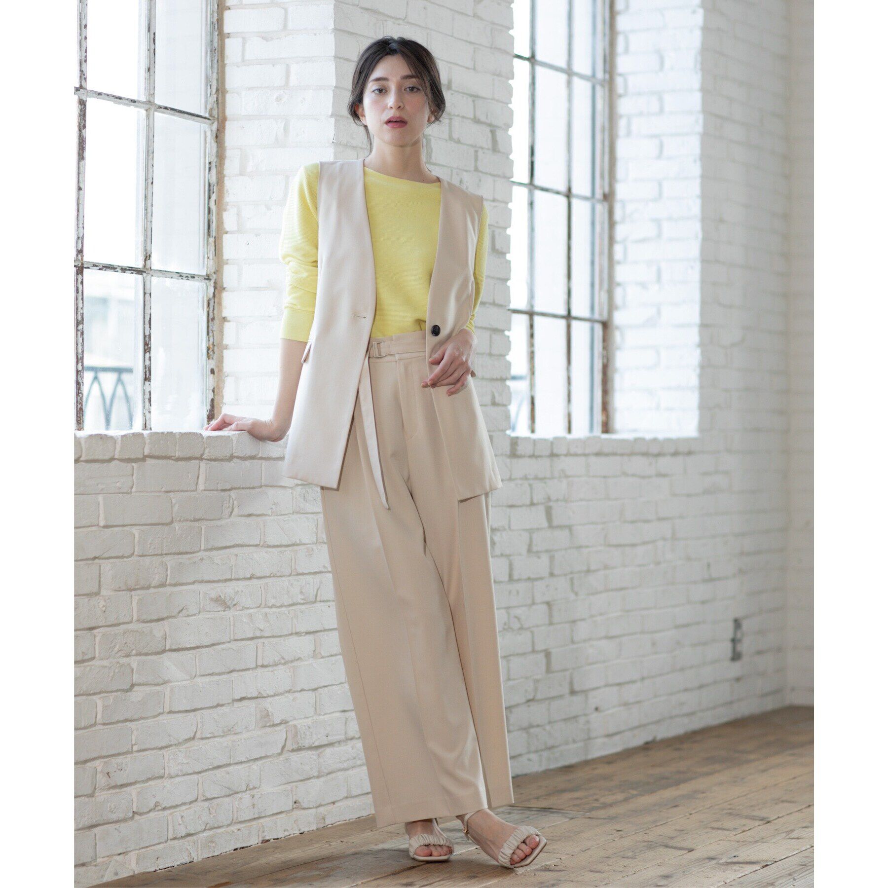 OPAQUE.CLIP「ベルト付きタックワイドパンツ/セットアップ対応【洗濯機洗い可】」|その他|