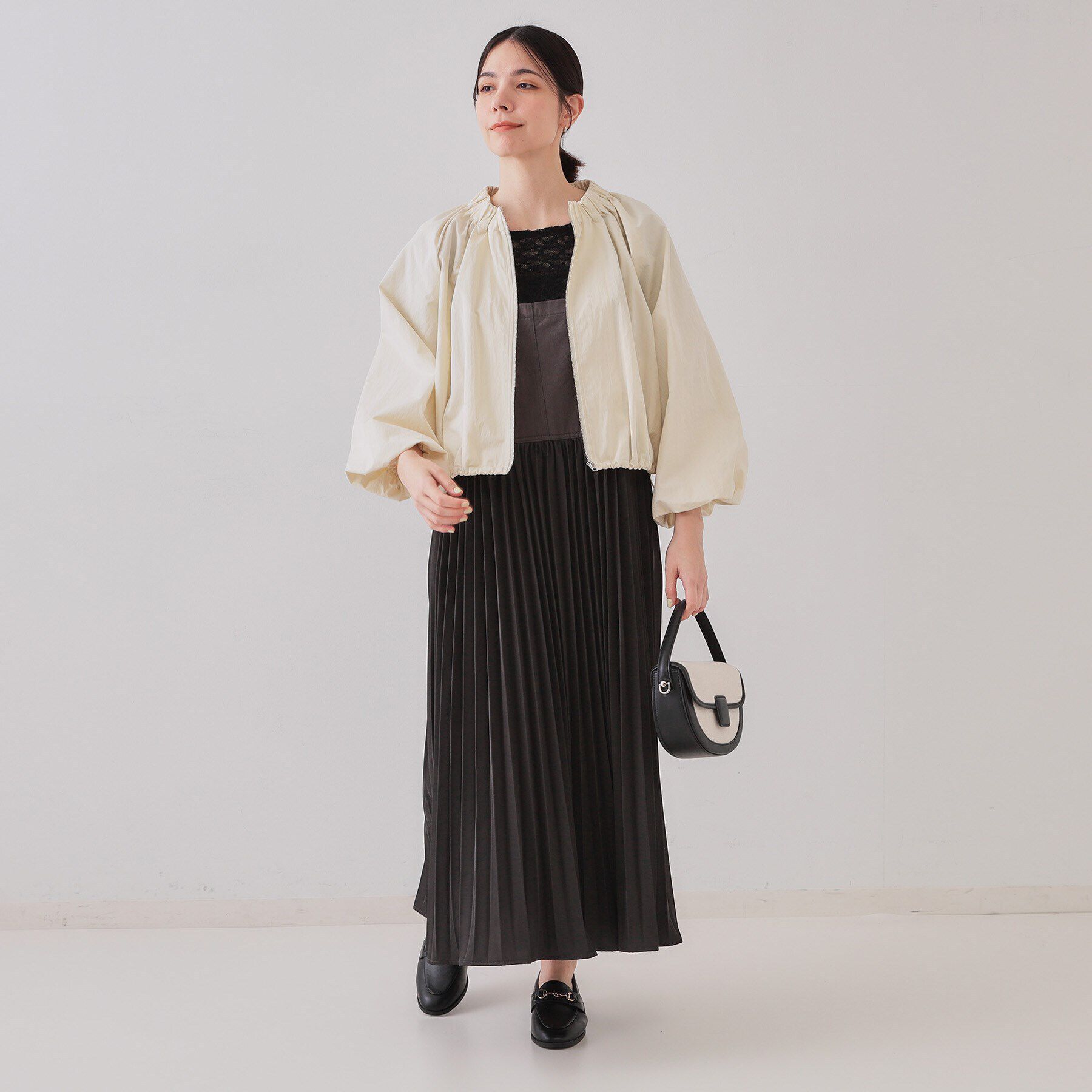 OPAQUE.CLIP「バルーンスリーブZIPブルゾン【洗濯洗い可】」|ブルゾン・スタジャン|