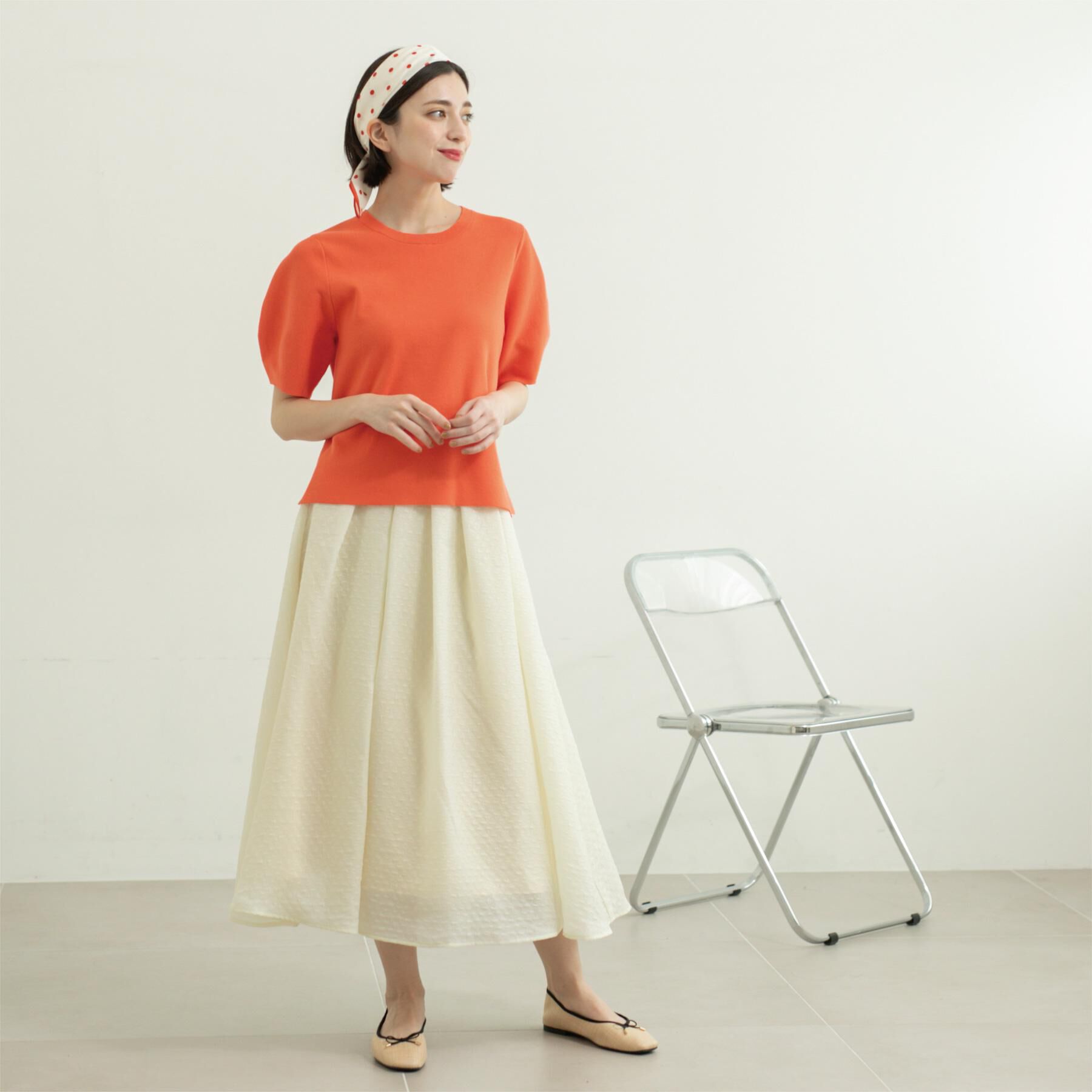 OPAQUE.CLIP「カーブスリーブニット【UV/洗濯機洗い可】」|ニット・セーター|