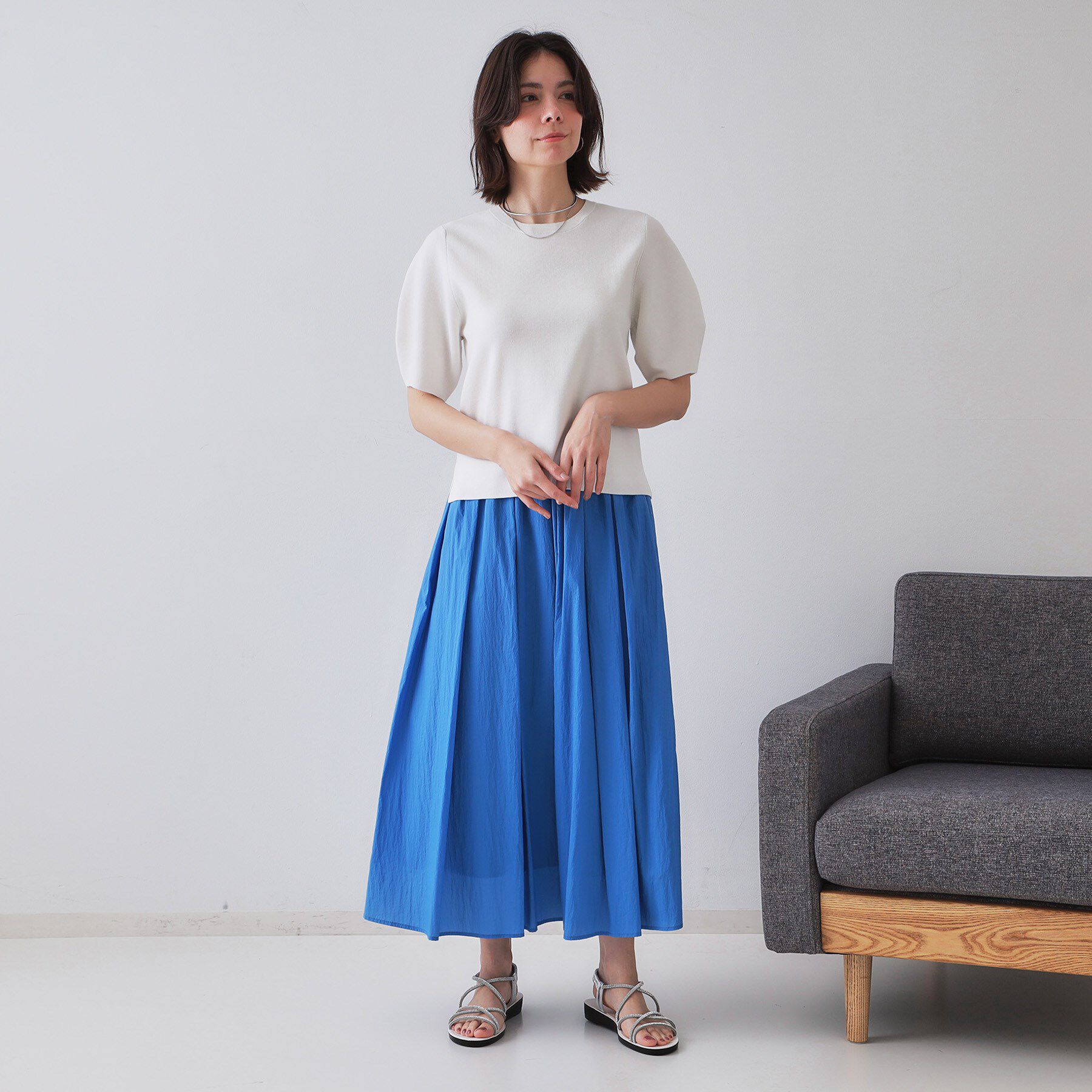 OPAQUE.CLIP「カーブスリーブニット【UV/洗濯機洗い可】」|ニット・セーター|