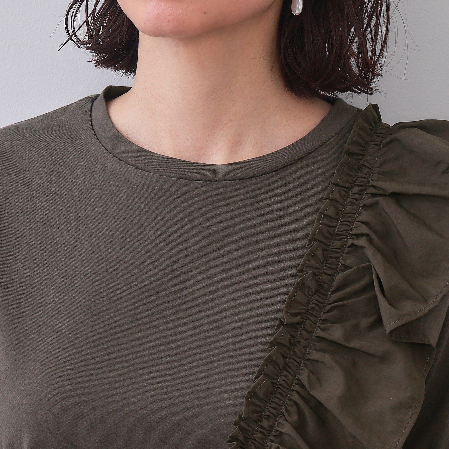 OPAQUE.CLIP「フリルドッキングカットソー【洗濯機洗い可】」|Tシャツ・カットソー|