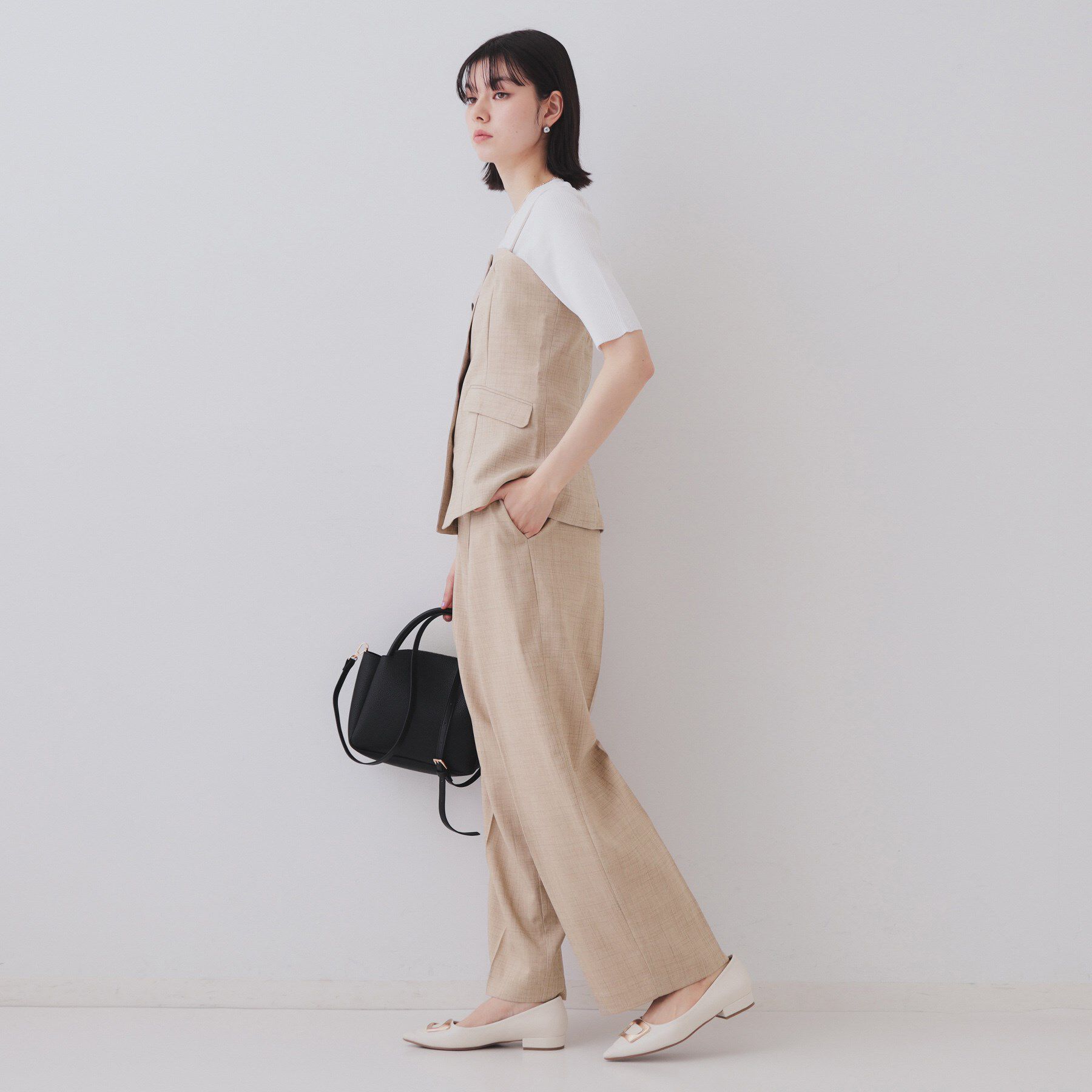 OPAQUE.CLIP「メランジワイドパンツ/セットアップ対応可【洗濯機洗い可】」|その他|