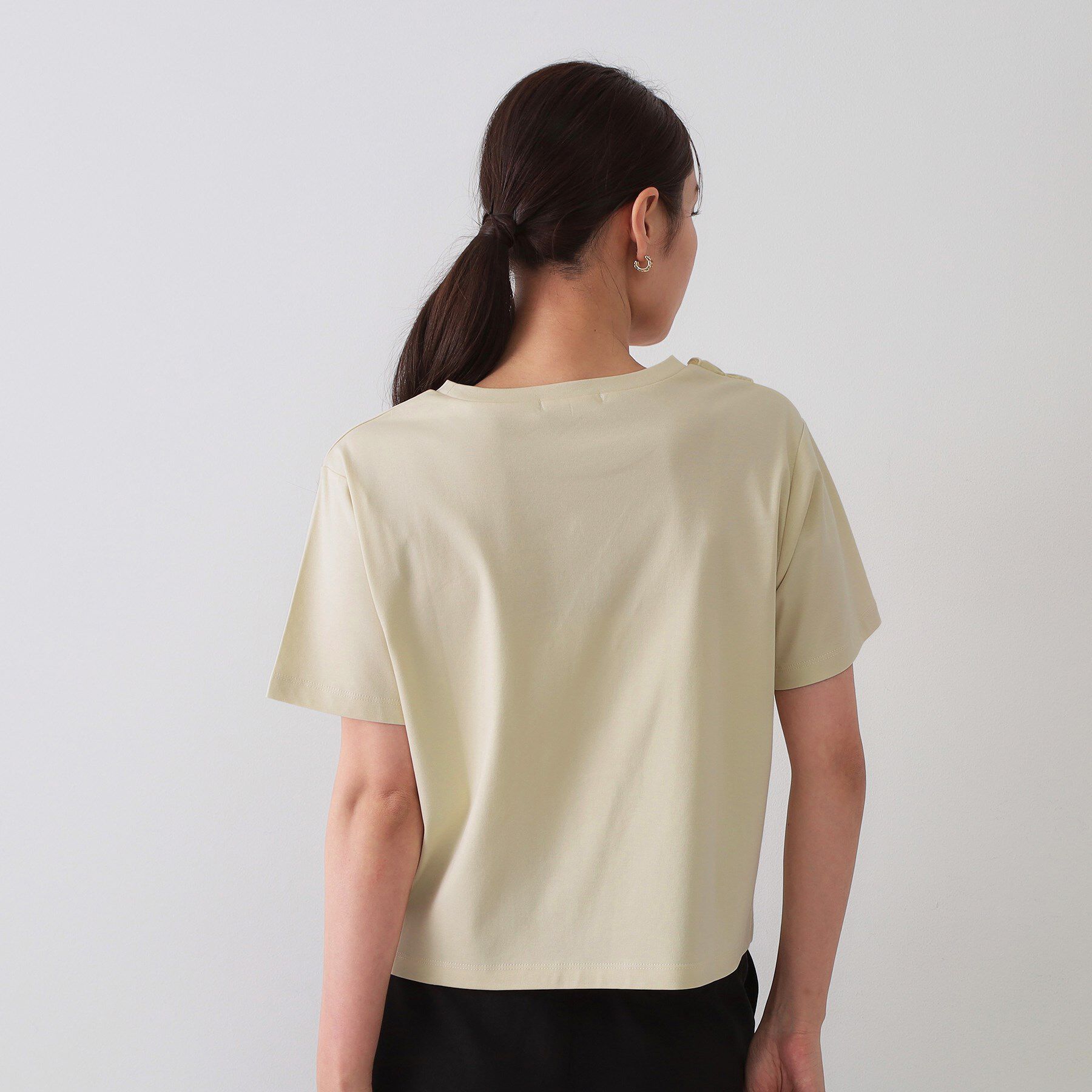 OPAQUE.CLIP「《美人百花掲載》アシメフリルドッキングカットソー【洗濯機洗い可】」|Tシャツ・カットソー|