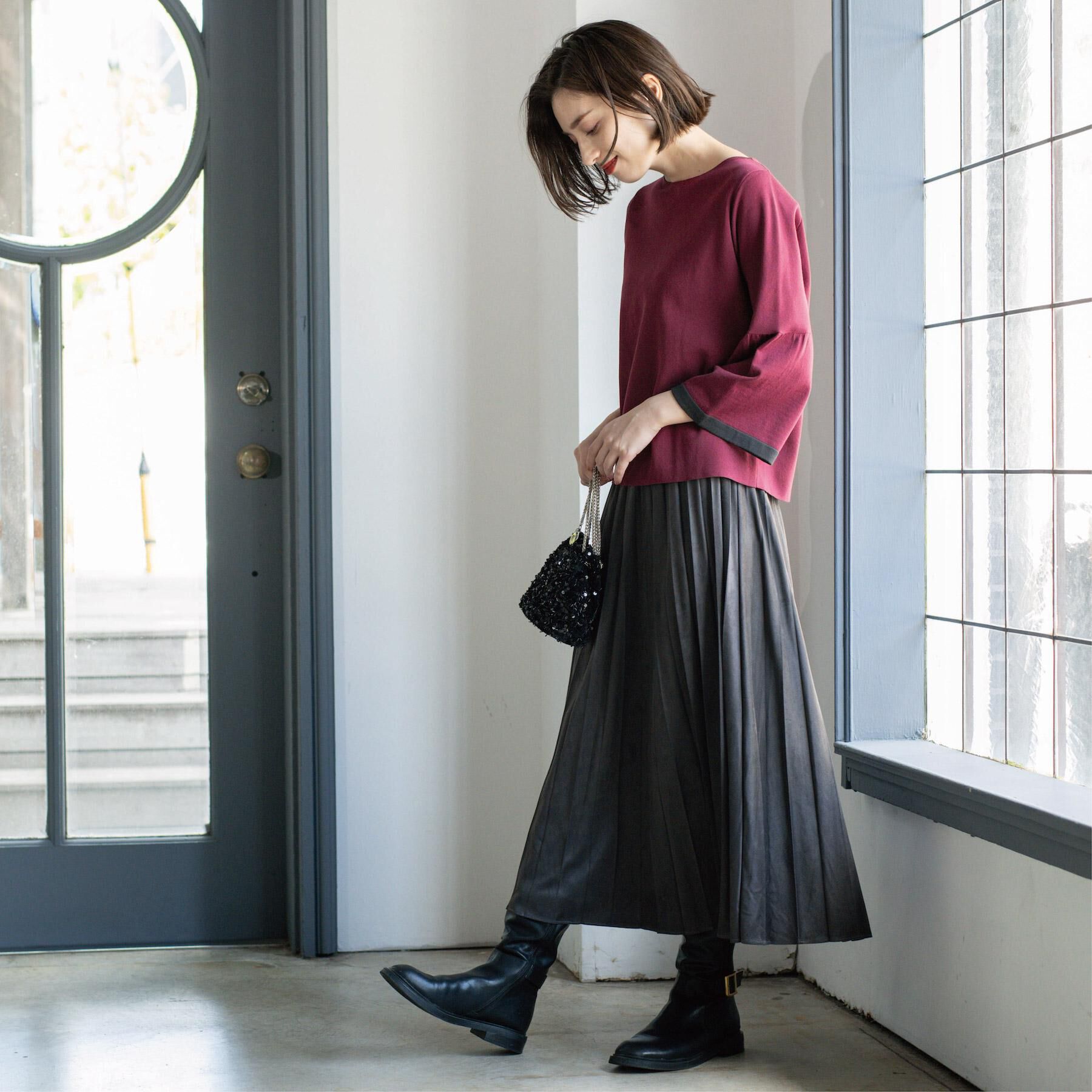 OPAQUE.CLIP「配色フレアスリーブニット【UVケア/洗濯機OK】」|ニット・セーター|