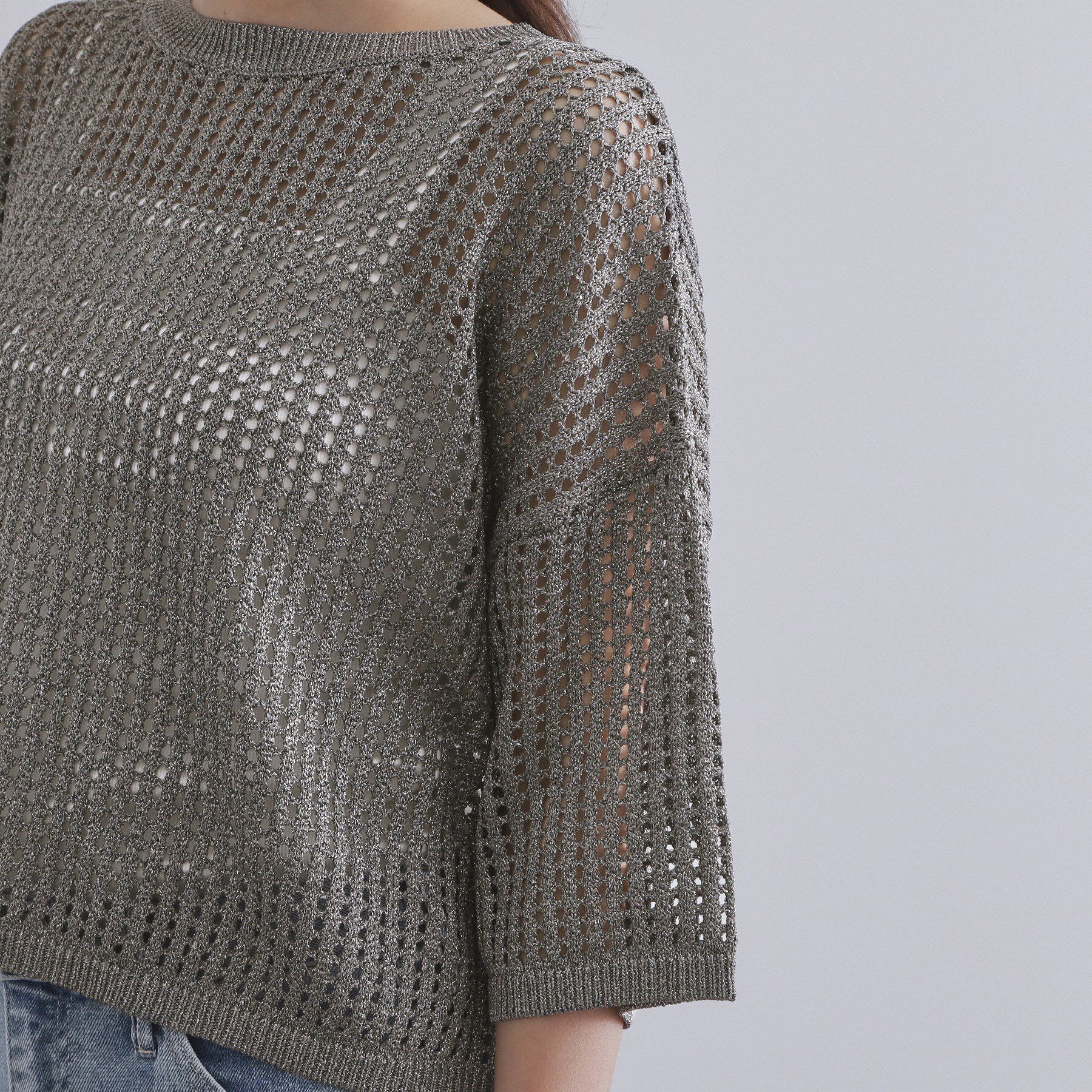 OPAQUE.CLIP「2WAY ラメメッシュニット【洗濯機洗い可/抗ピル】」|ニット・セーター|