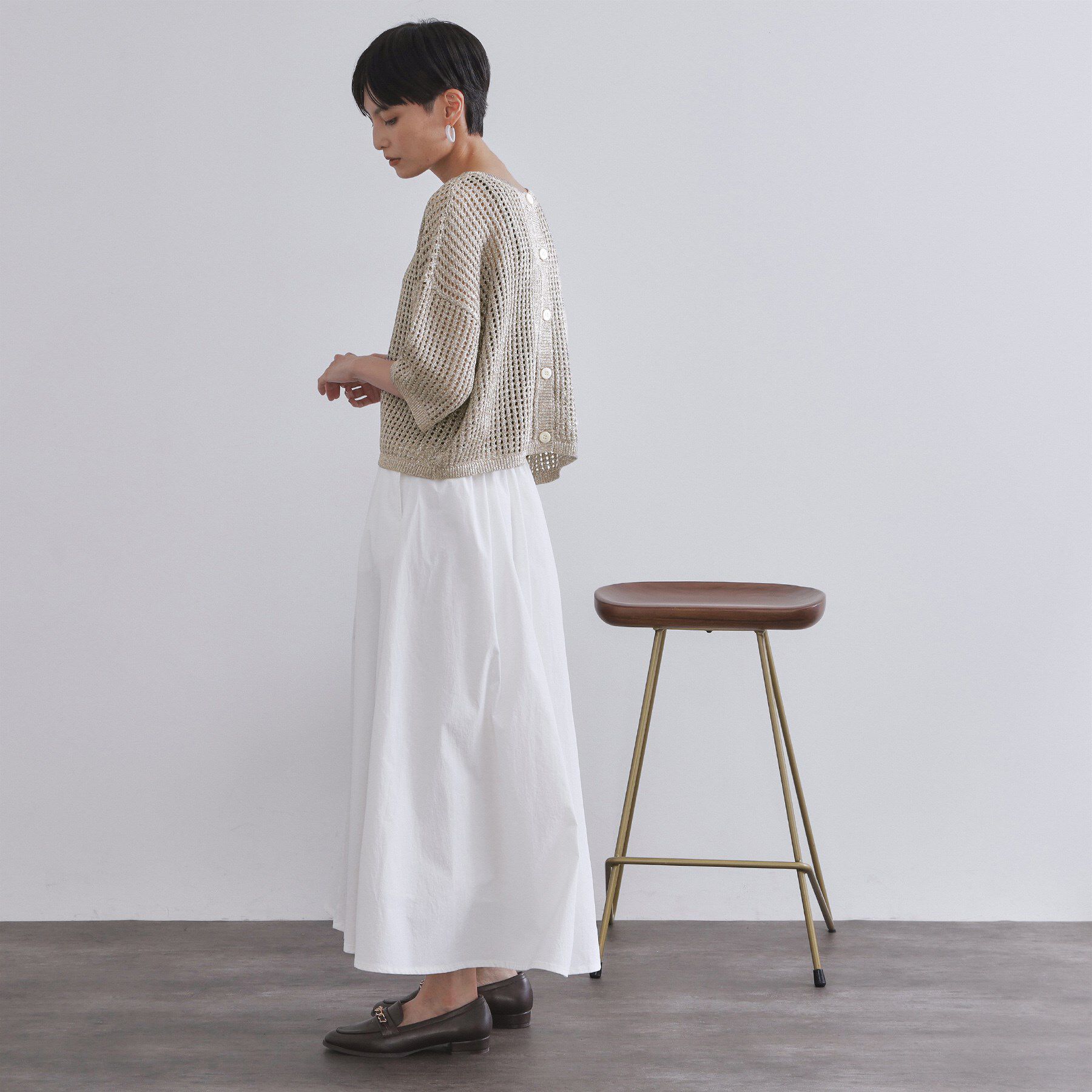 OPAQUE.CLIP「2WAY ラメメッシュニット【洗濯機洗い可/抗ピル】」|ニット・セーター|