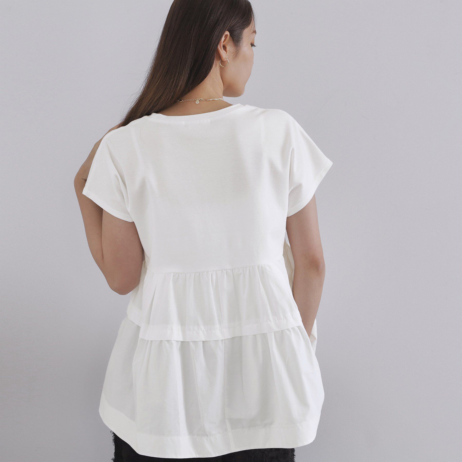 OPAQUE.CLIP「ドッキングティアードトップス【洗濯機洗い可】」|Tシャツ・カットソー|