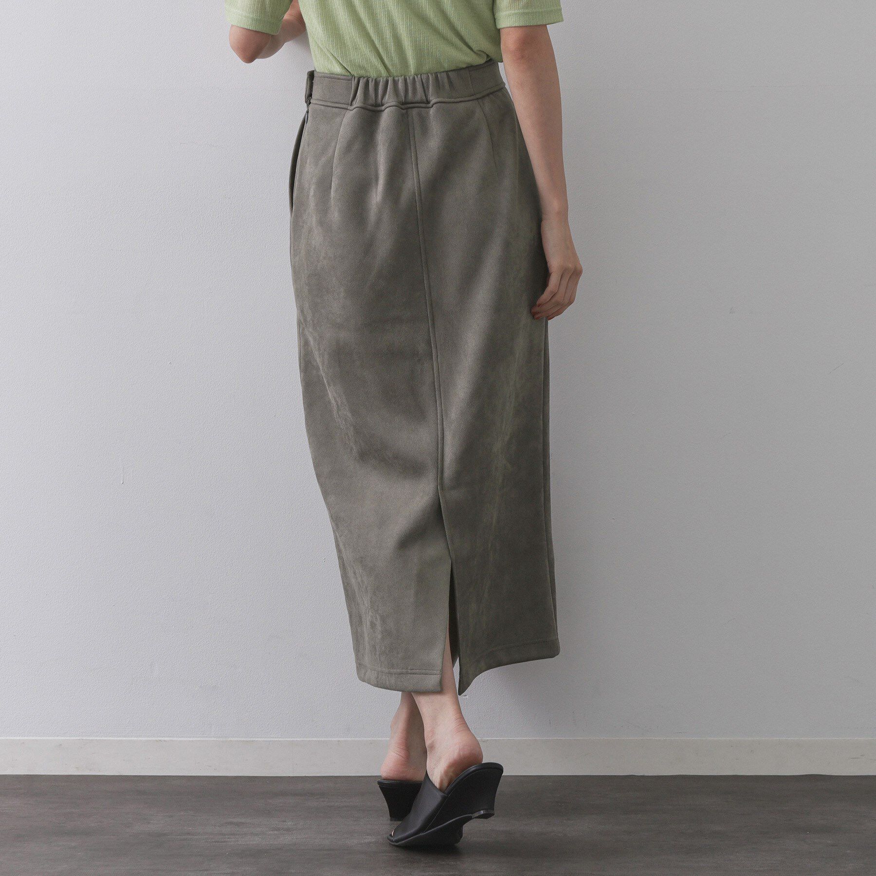 OPAQUE.CLIP「スエードライクナロースカート【洗濯機洗い可】」|スカート|