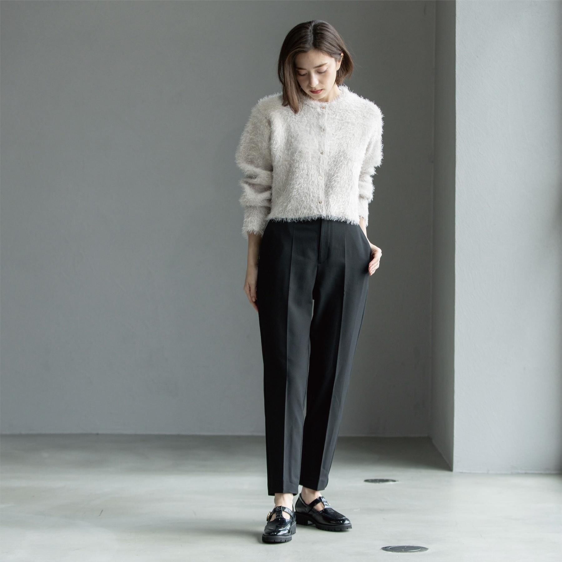 OPAQUE.CLIP「シャギーショートカーディガン【洗濯機OK】《6col》」|カーディガン|