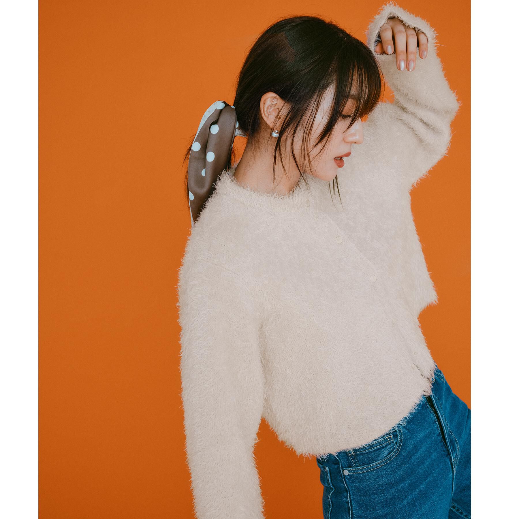 OPAQUE.CLIP「シャギーショートカーディガン【洗濯機OK】《6col》」|カーディガン|