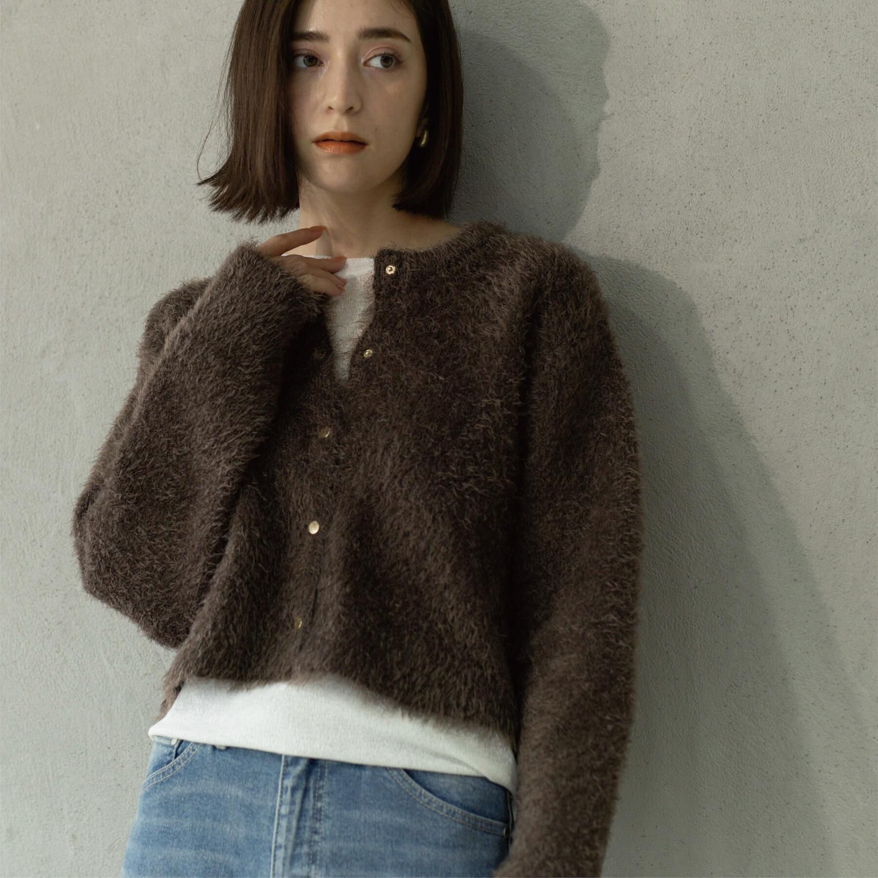 OPAQUE.CLIP「シャギーショートカーディガン【洗濯機OK】《6col》」|カーディガン|