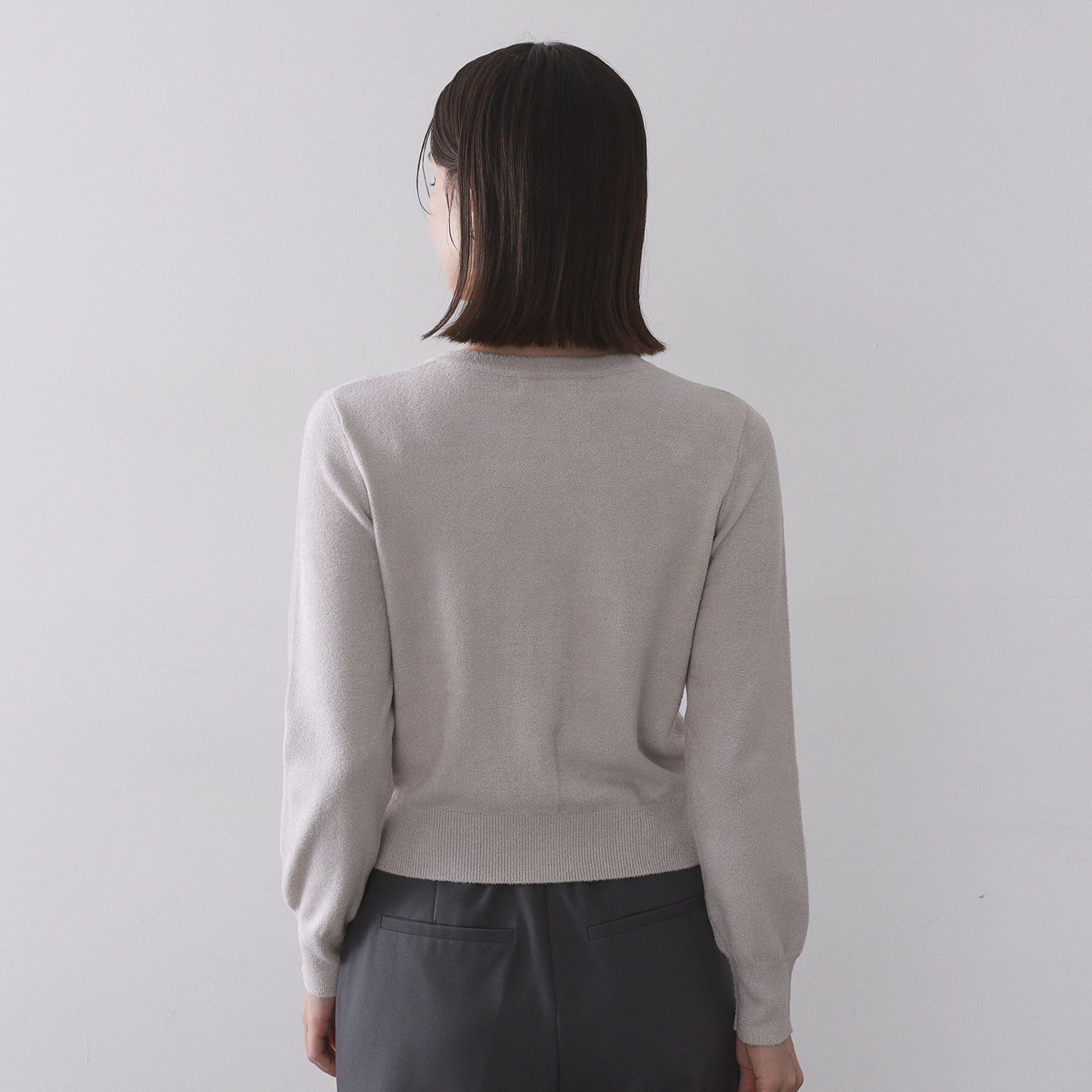 OPAQUE.CLIP「モールニットクルーカーディガン【洗濯機OK】」|カーディガン|