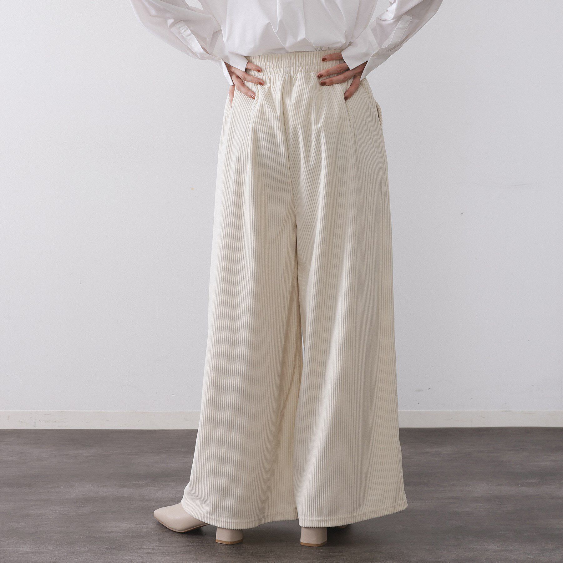 OPAQUE.CLIP「ゴーデュロイジャージイージーワイドパンツ【洗濯機OK】」|その他|