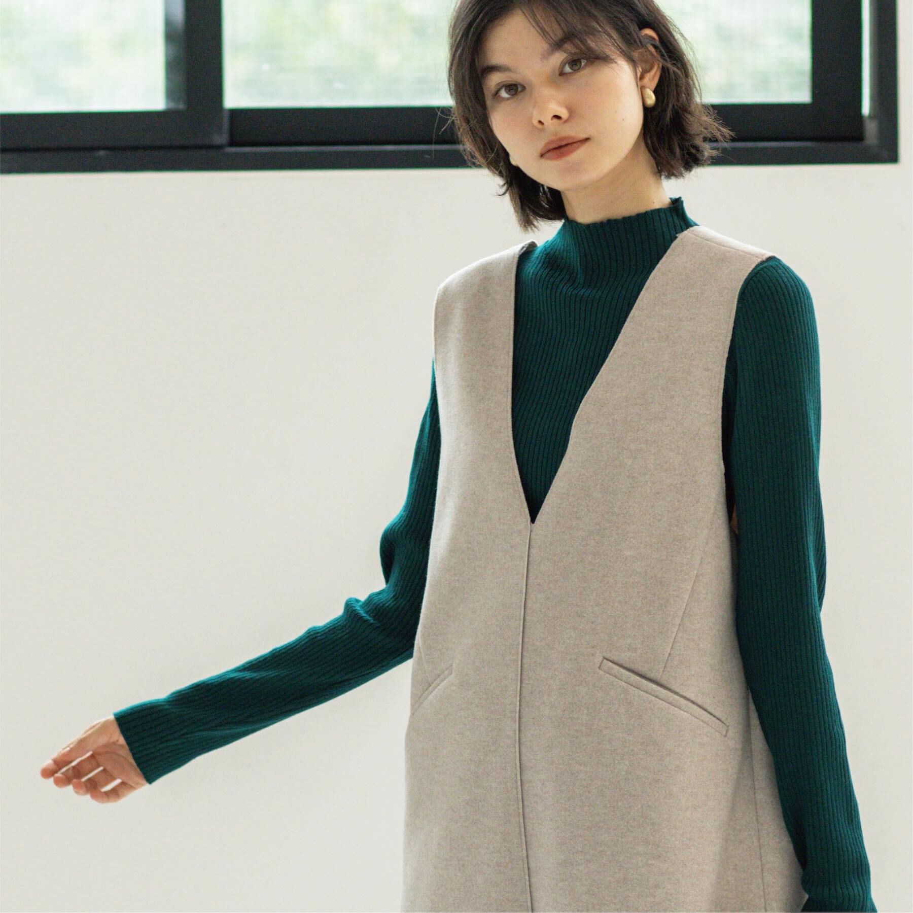 OPAQUE.CLIP「ハイネックリブニット【洗濯機OK】」|ニット・セーター|