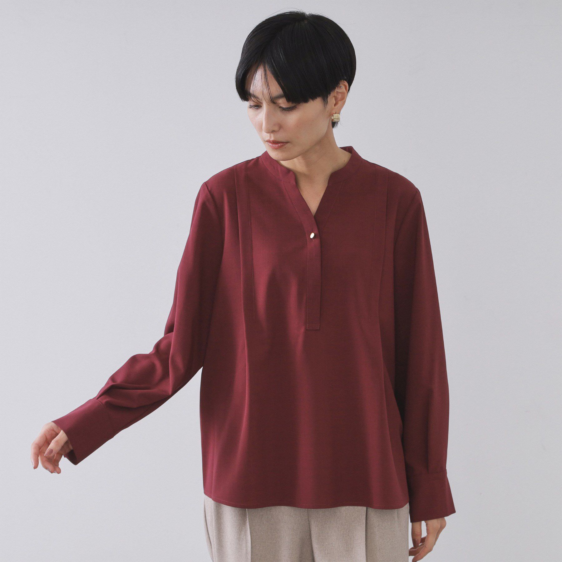 OPAQUE.CLIP「タックスキッパーブラウス【洗濯機OK】」|シャツ・ブラウス|