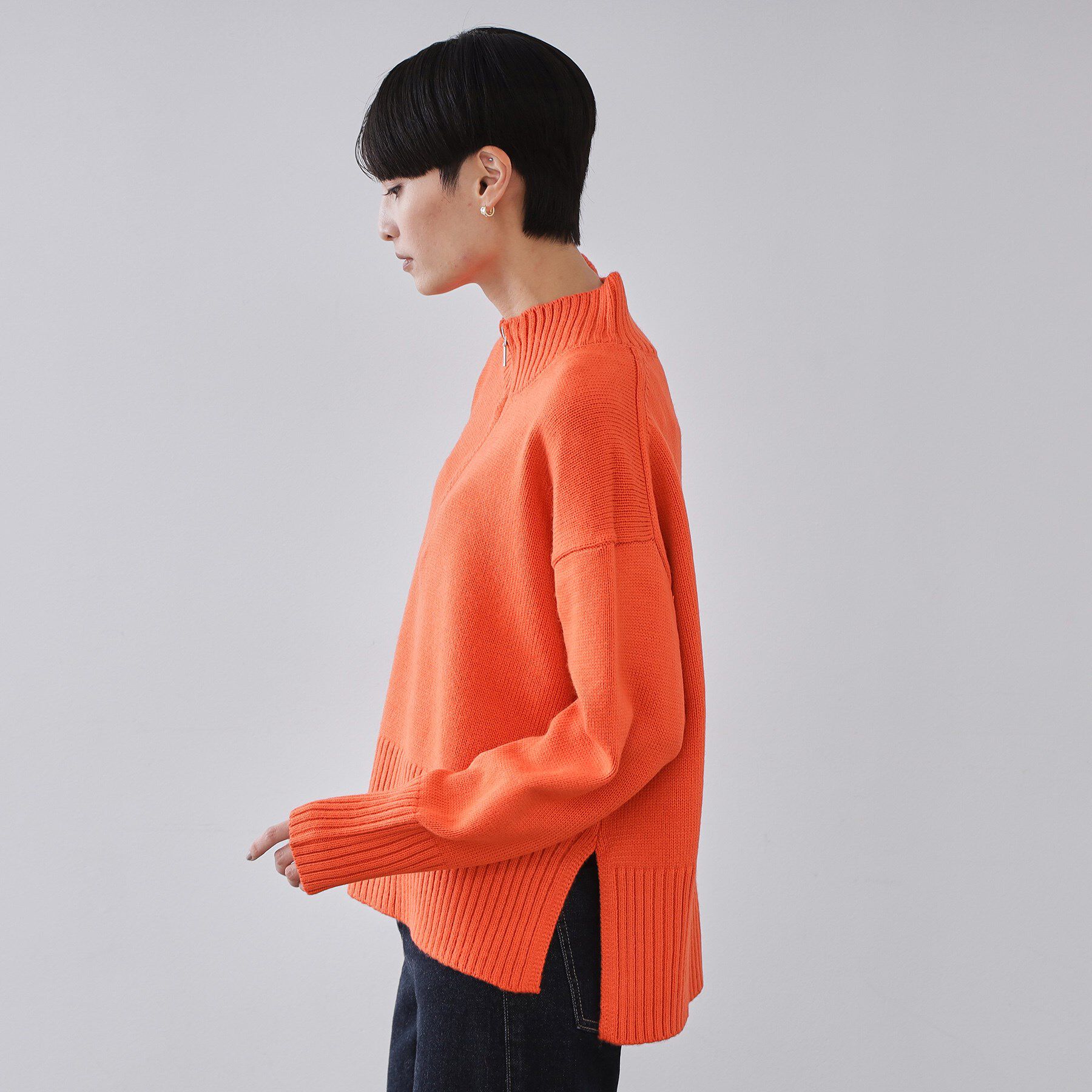 OPAQUE.CLIP「ハーフジップミドルゲージニット【洗濯機OK】」|ニット・セーター|