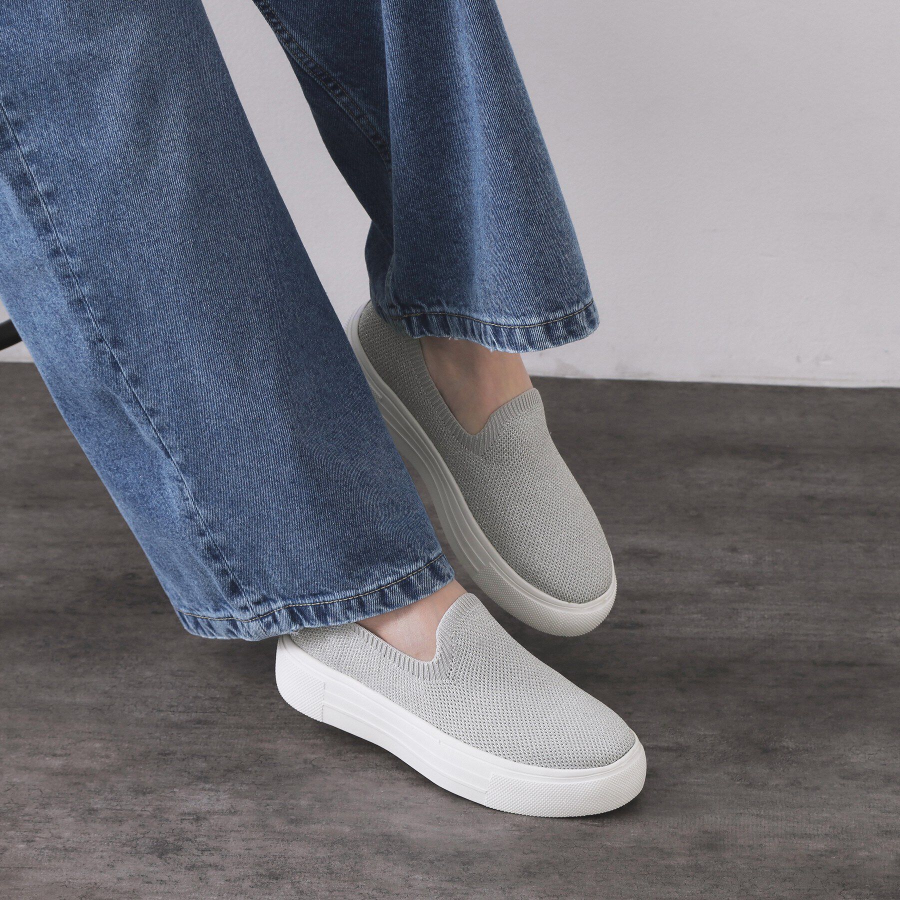 OPAQUE.CLIP「【軽量】ニットスリッポン」|パンプス|