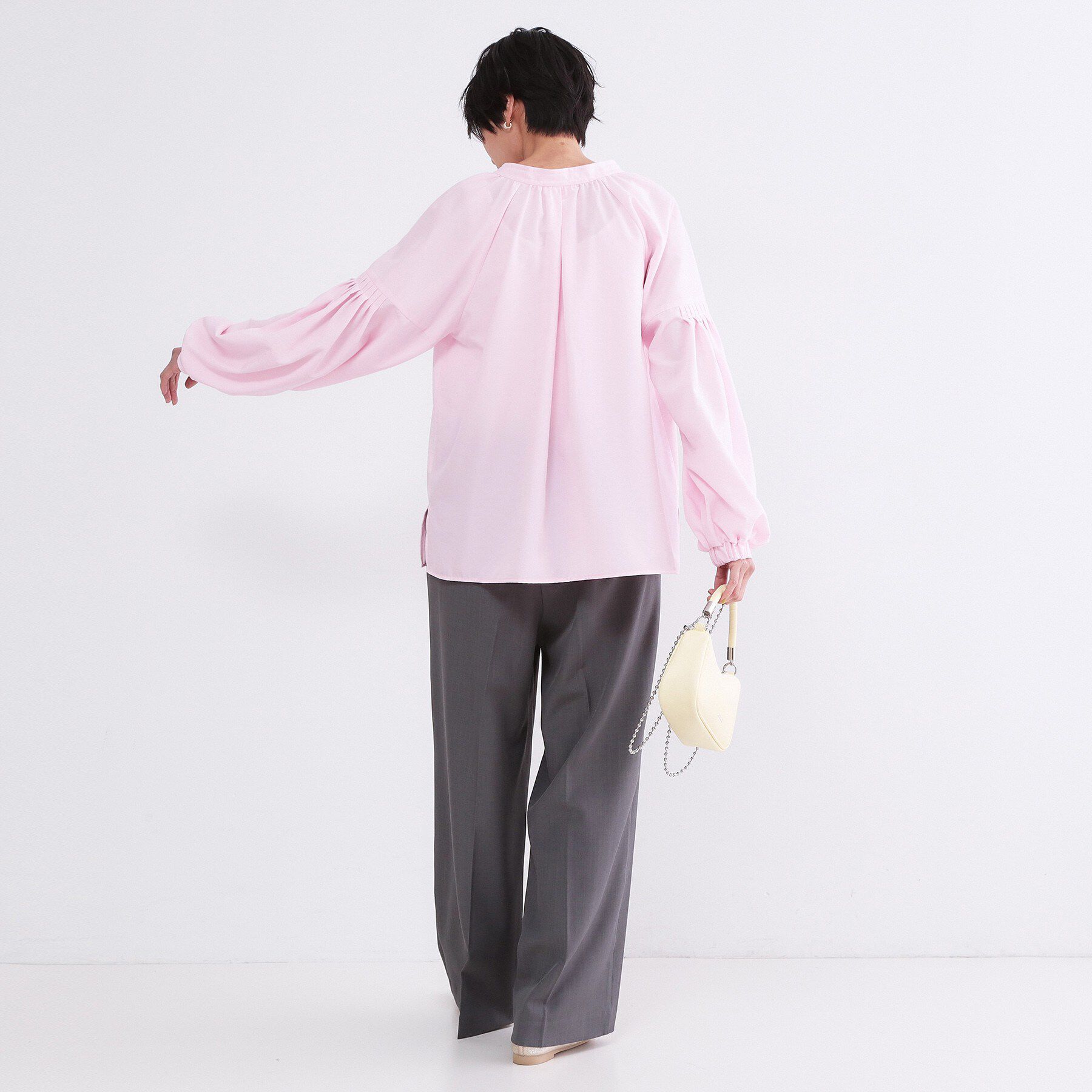 OPAQUE.CLIP「スキッパーボリュームスリーブブラウス【洗濯機OK】」|シャツ・ブラウス|