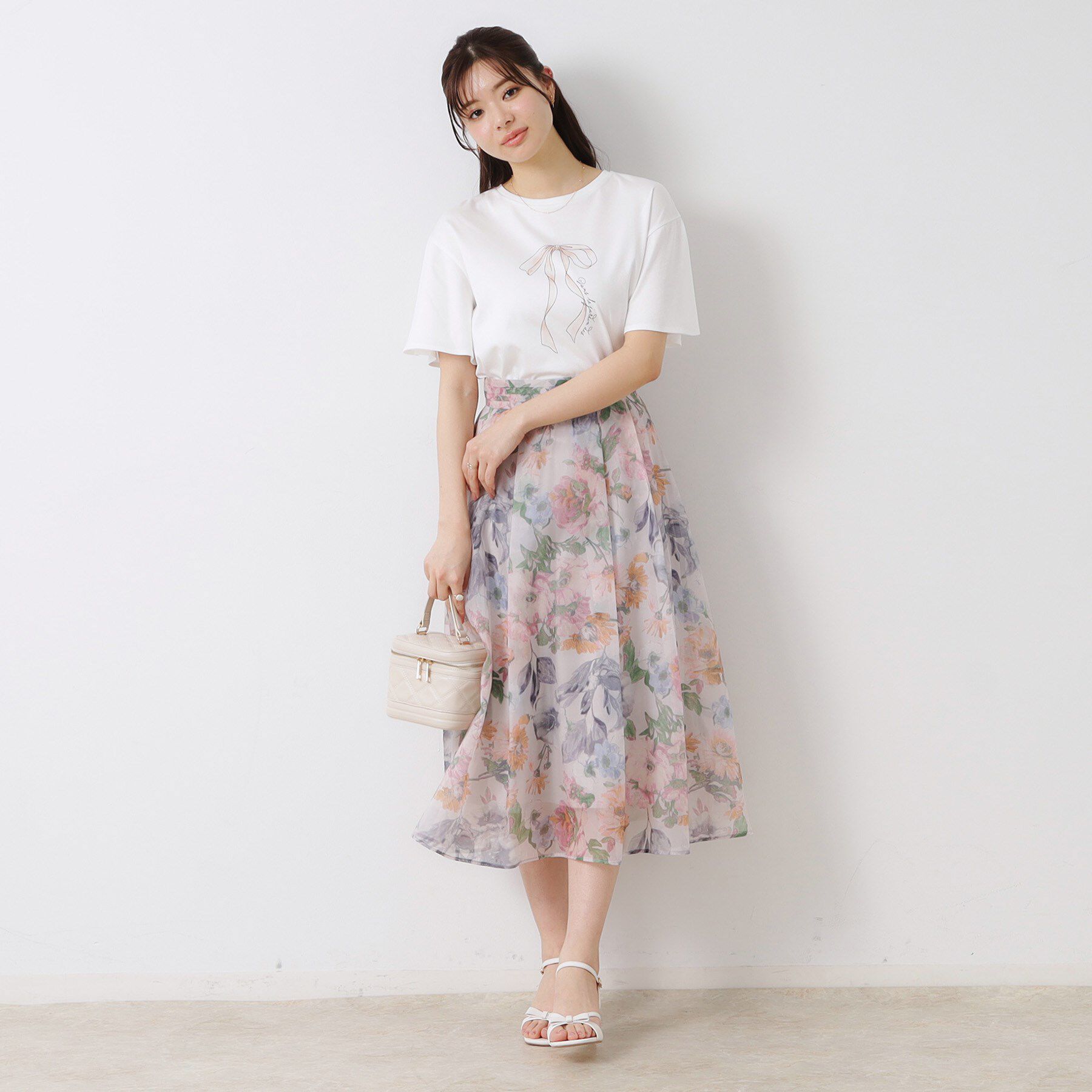 Couture broach「【一枚で着映える・華やか・上品】Summerオーガンフルールスカート」|スカート|