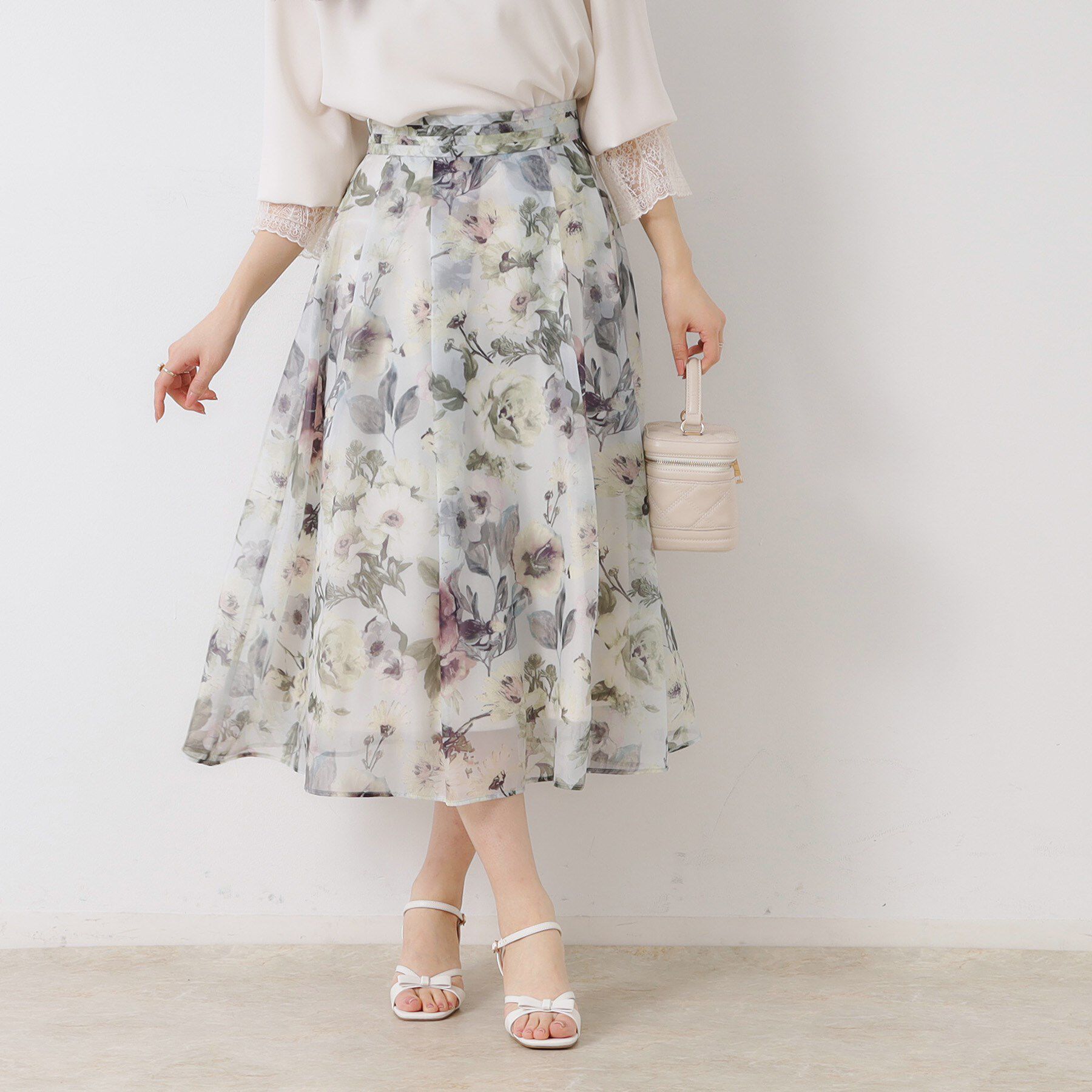 Couture broach「【一枚で着映える・華やか・上品】Summerオーガンフルールスカート」|スカート|