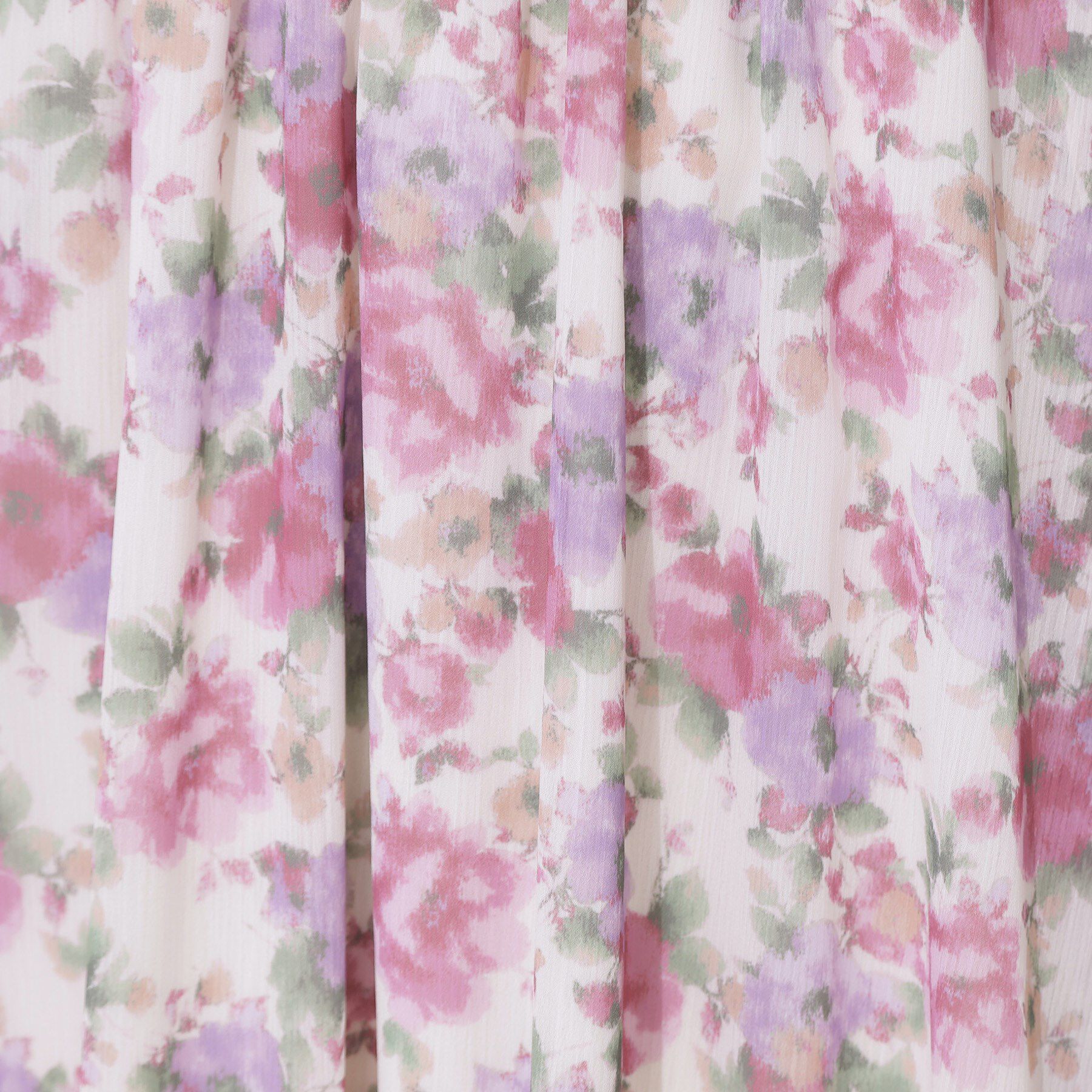 Couture broach「【華やか・ウエストゴム】かすれプリント楊柳スカート」|スカート|