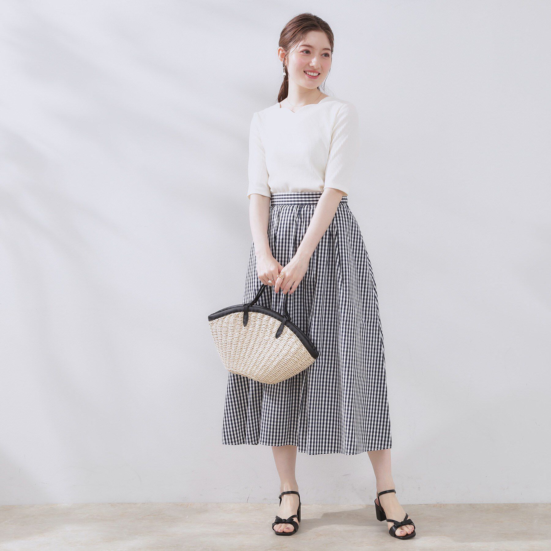 Couture broach「【マシンウォッシャブル・アンチピリング・二の腕カバー】ハートネックテレコ5分袖プルオーバー」|Tシャツ・カットソー|