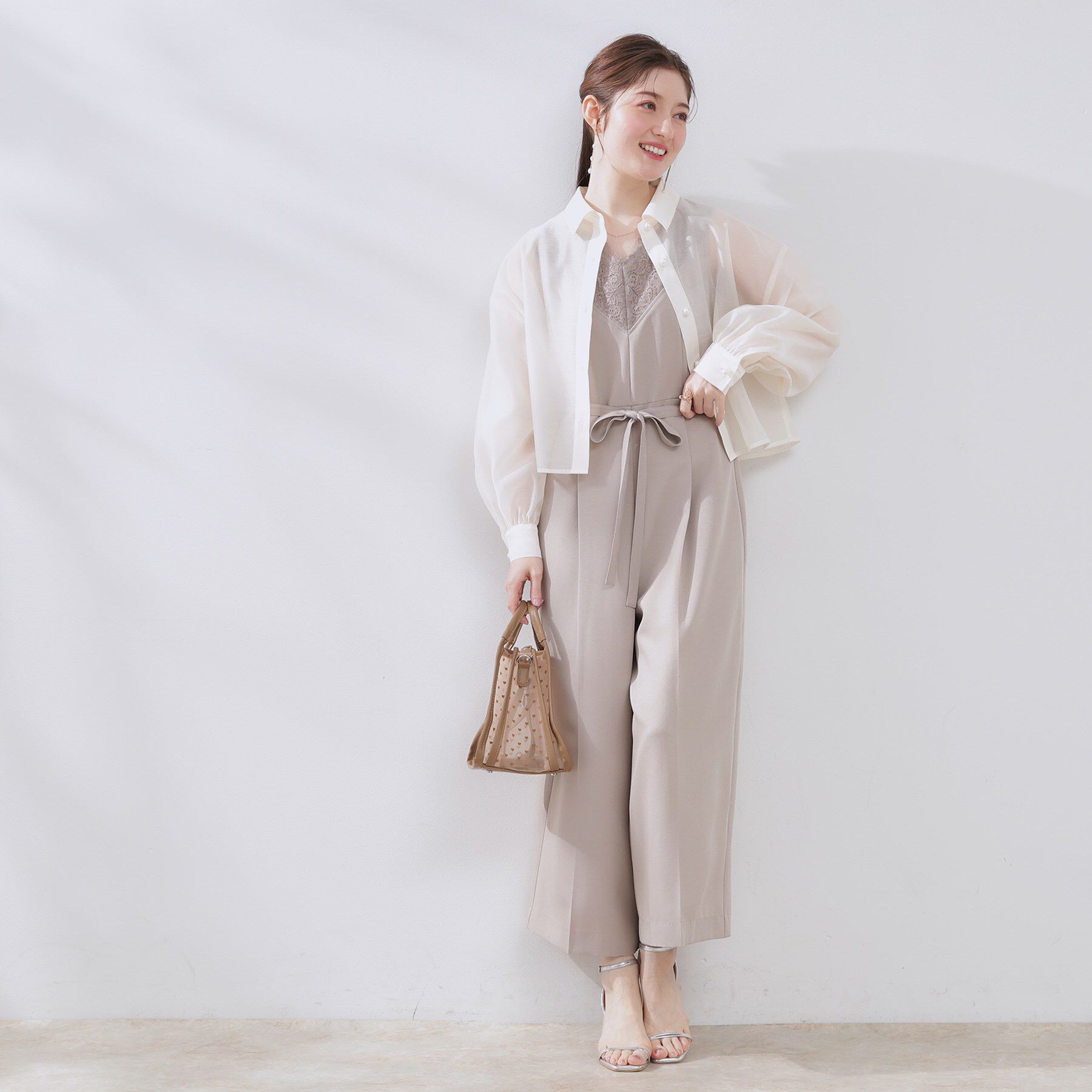 Couture broach「【一枚で着映える】レース切替デザインオールインワン」|オールインワン|