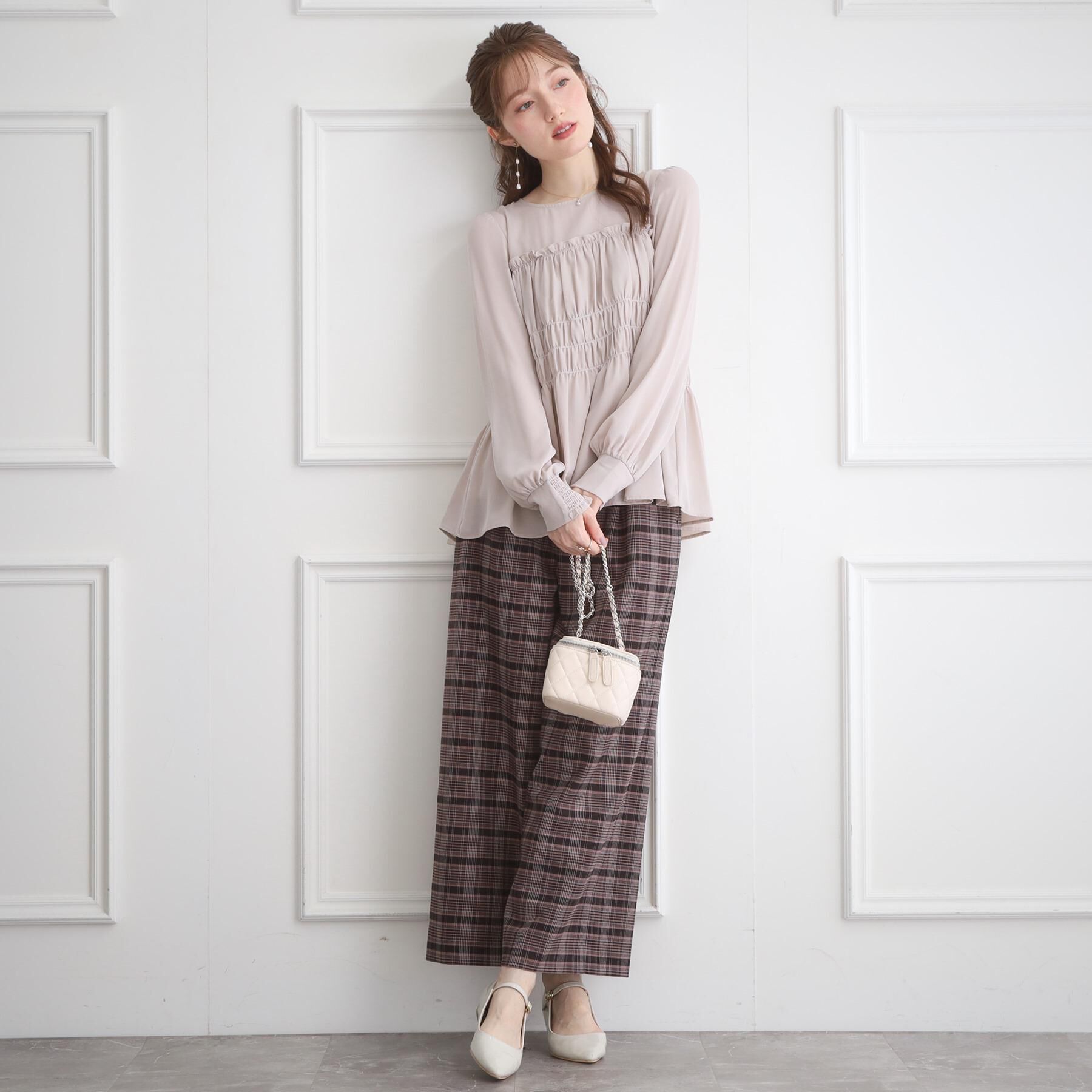 Couture broach「【マシンウォッシャブル・きれいめ・通勤】シャーリングチュニックブラウス」|シャツ・ブラウス|