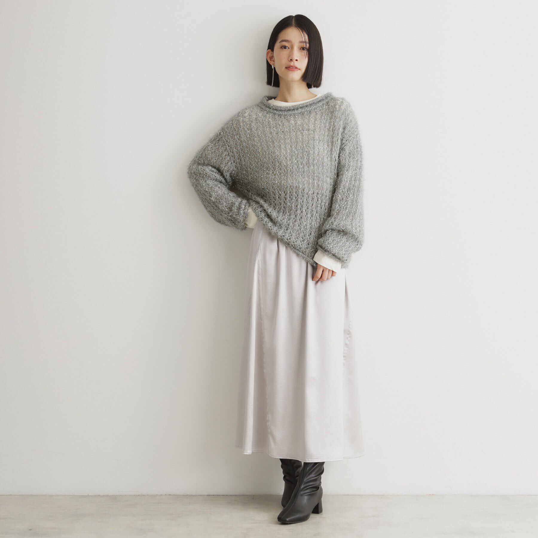 THE SHOP TK「【毛玉になりにくい】ラメメッシュニット/洗える」|ニット・セーター|