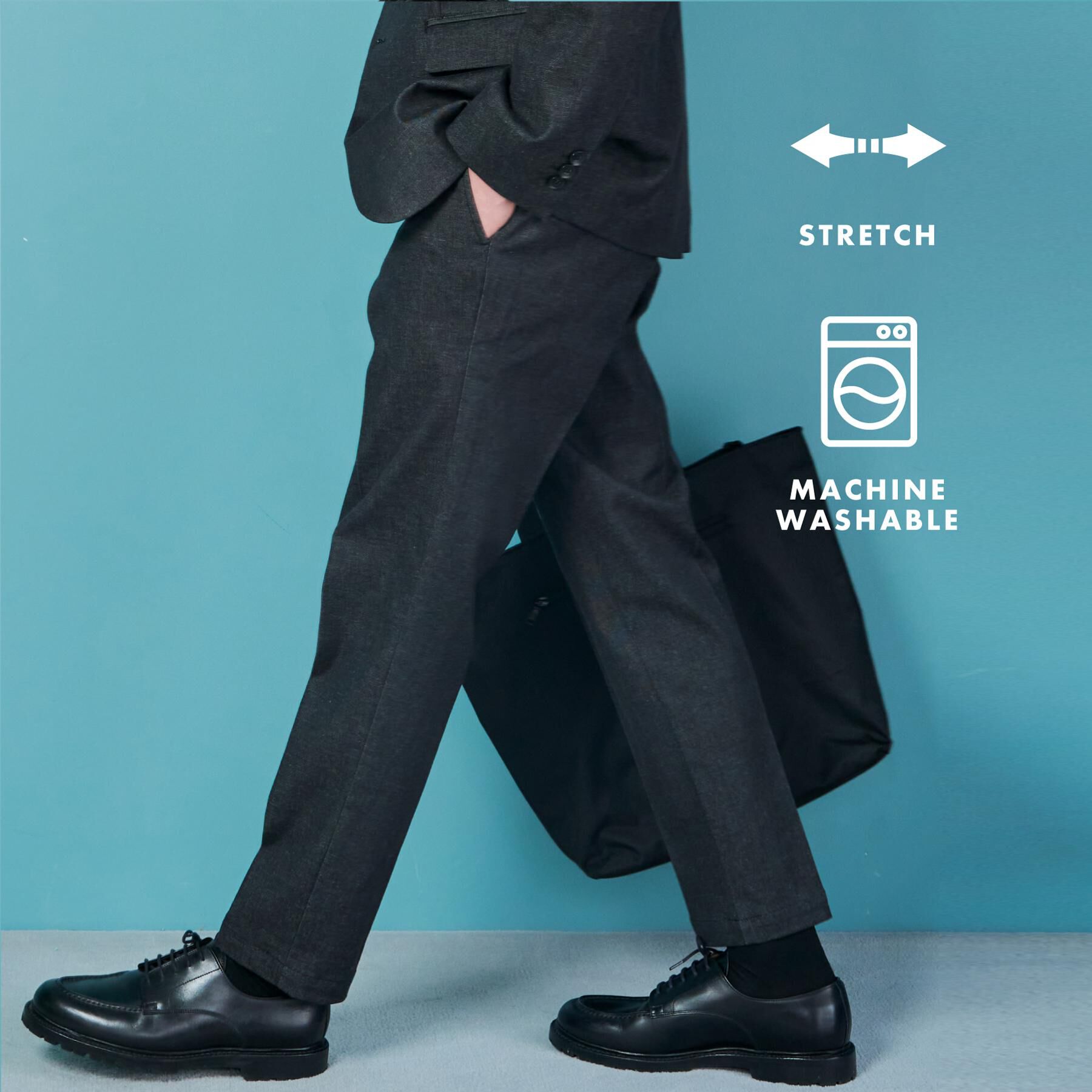 THE SHOP TK「エバーデニムスラックス セットアップ可／ストレッチ」|その他|ネイビー(094)