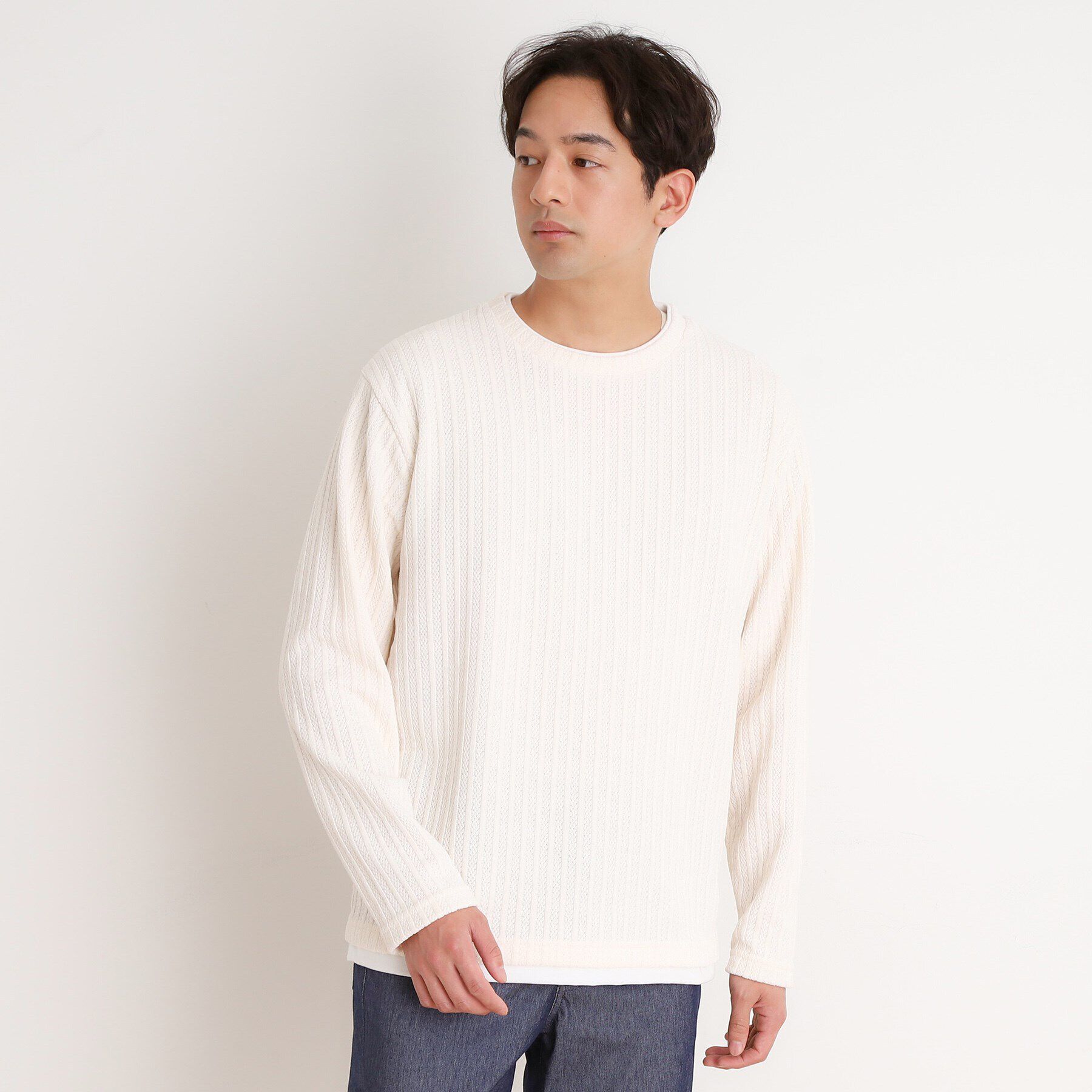 THE SHOP TK「シェニールケーブルプルオーバー 新色追加」|Tシャツ・カットソー|オフホワイト(003