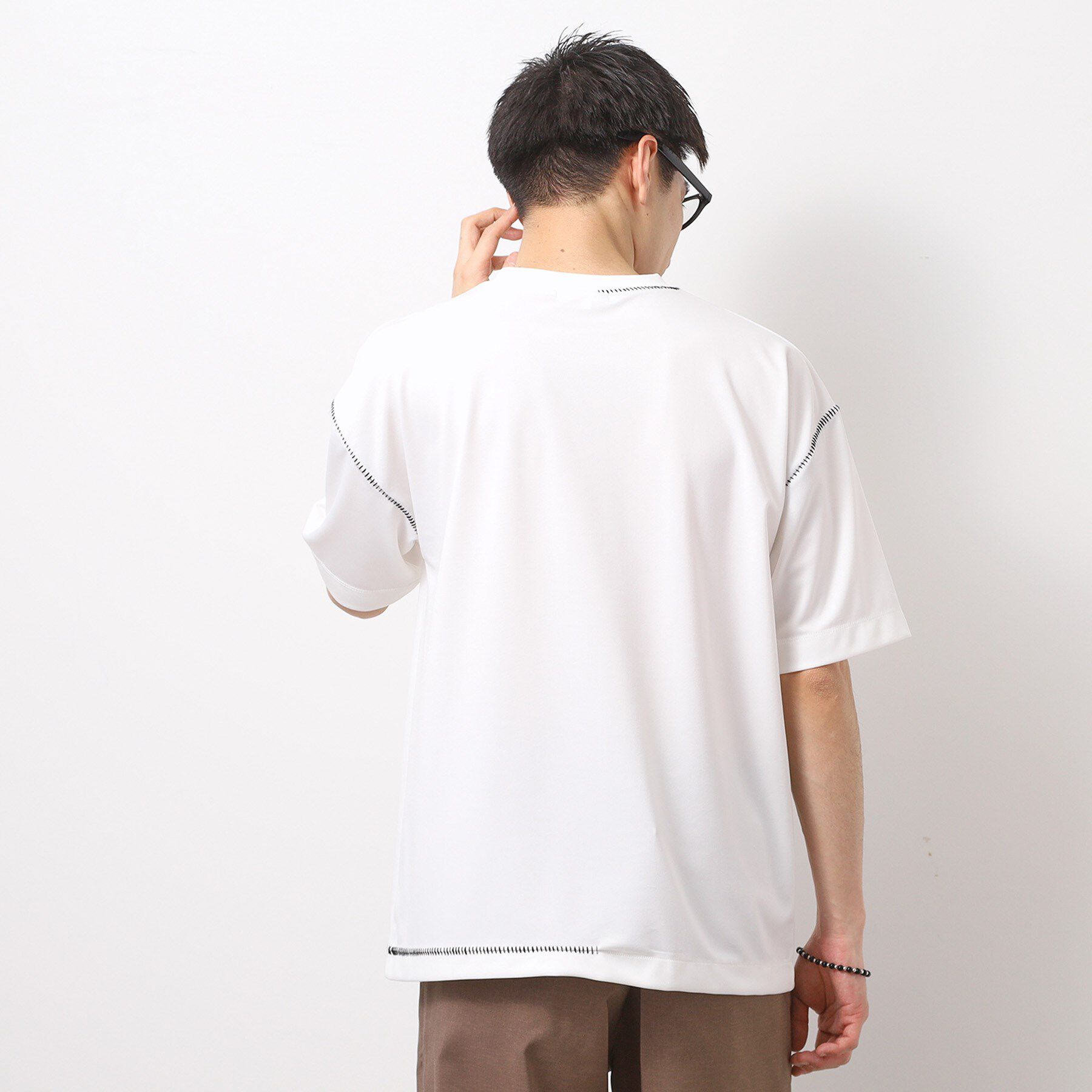 THE SHOP TK「ブランケットステッチ半袖Tシャツ」|Tシャツ・カットソー|