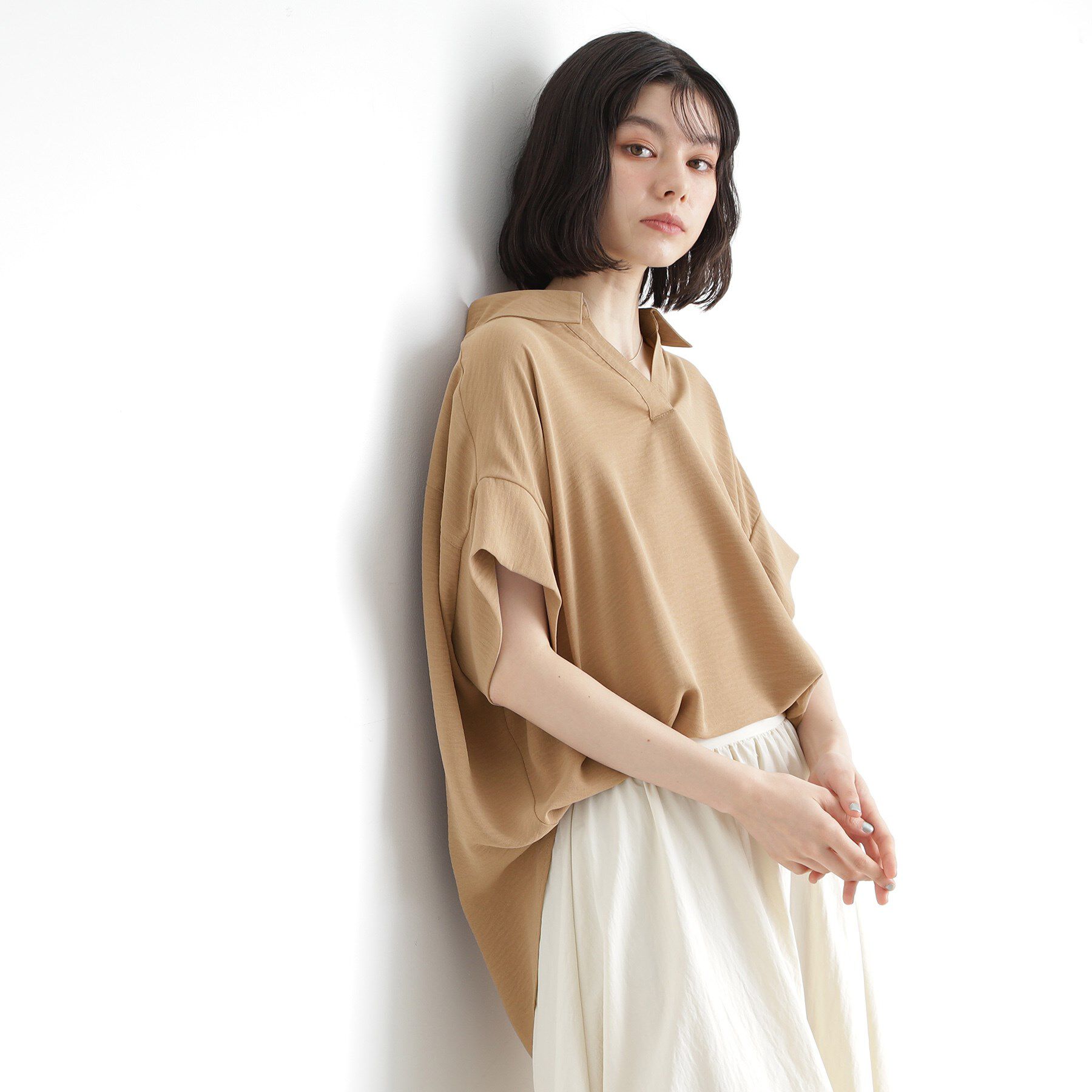 THE SHOP TK「スキッパーシャツ【防シワ/接触冷感/洗濯機OK/セットアップ可】」|シャツ・ブラウス|