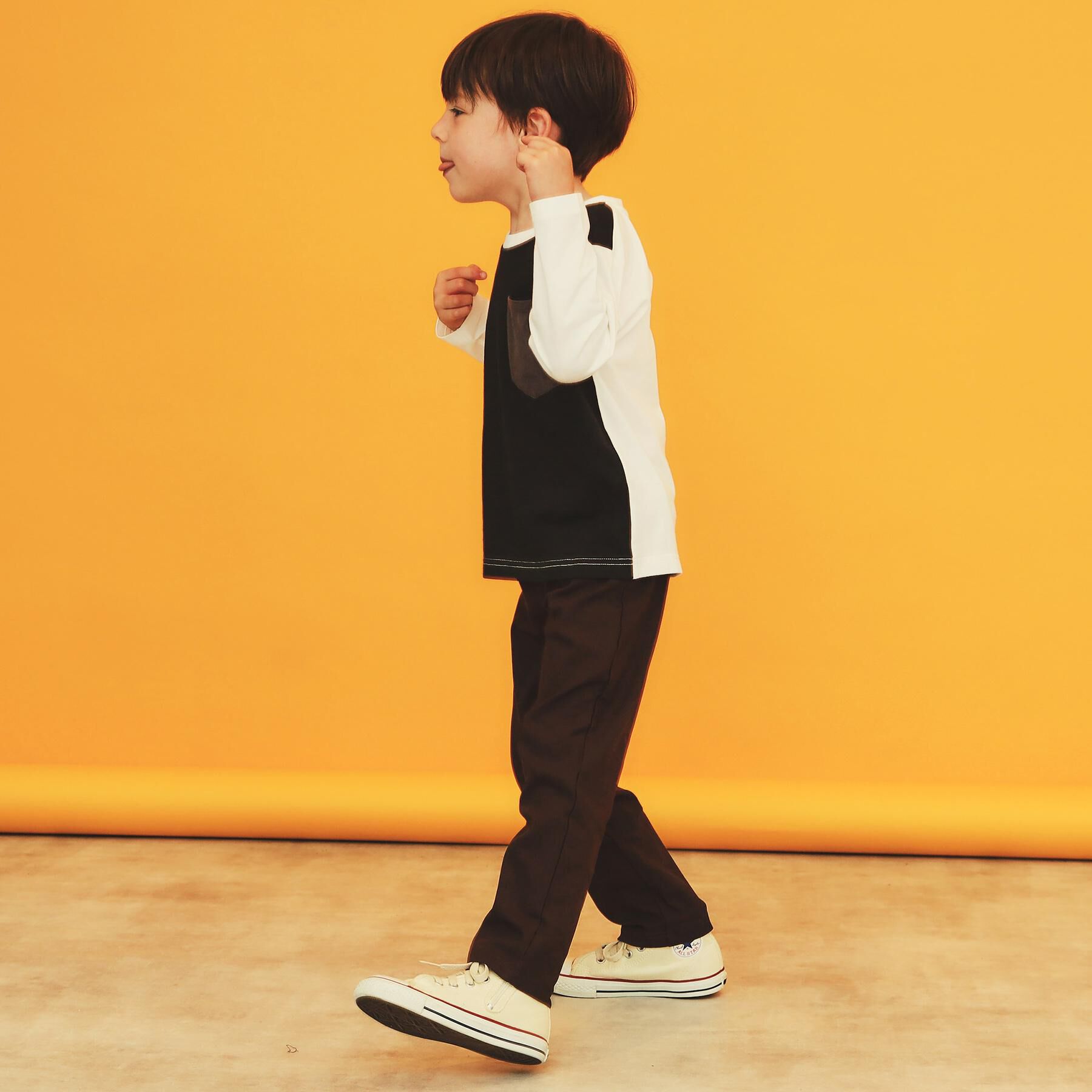 THE SHOP TK「【110-160/洗濯機OK】切り替え長袖Tシャツ」|Tシャツ・カットソー|