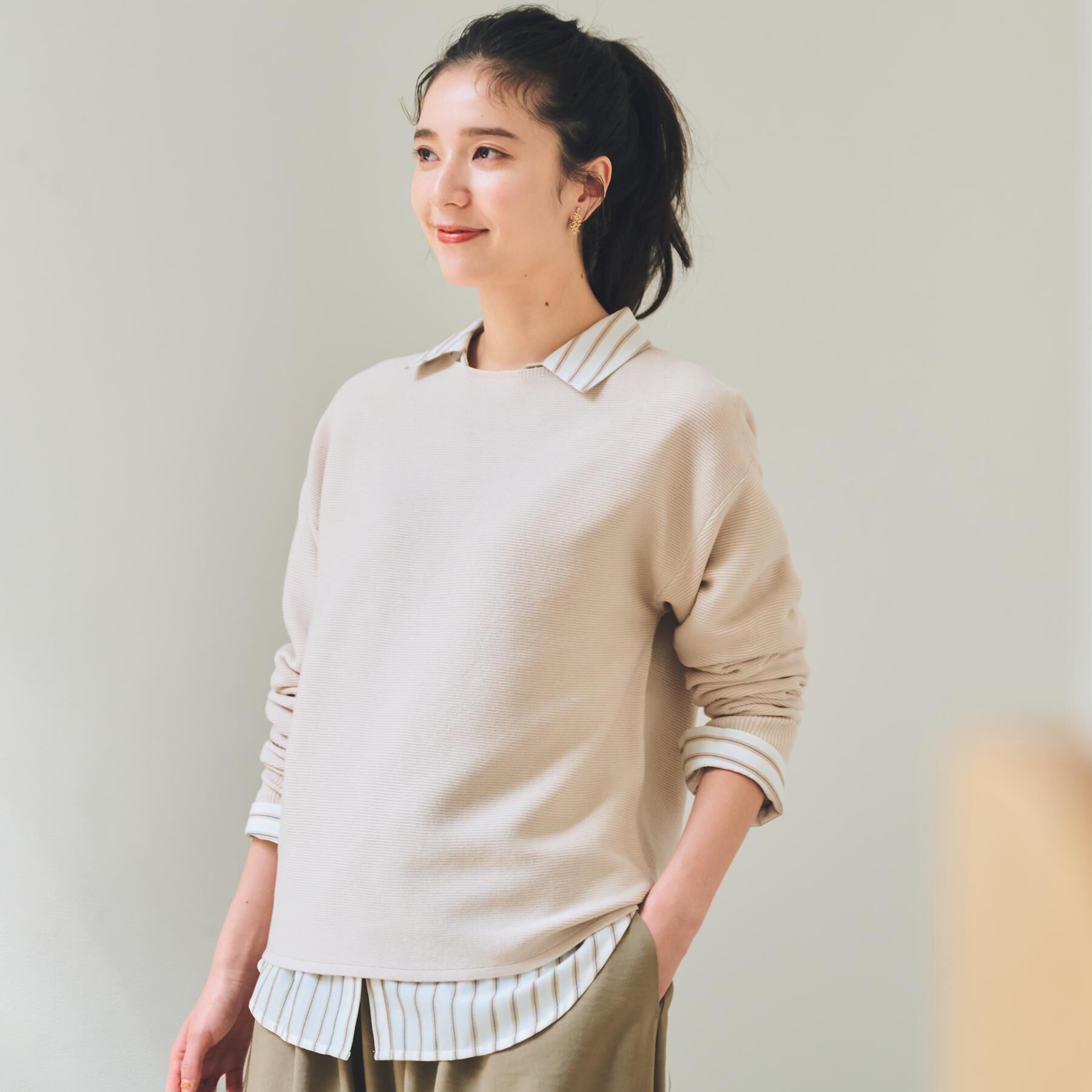 THE SHOP TK「【S-XLサイズ/選べる7色】どこから見ても美しい ガーターニット/毛玉になりにくい/洗濯機OK」|ニット・セーター|