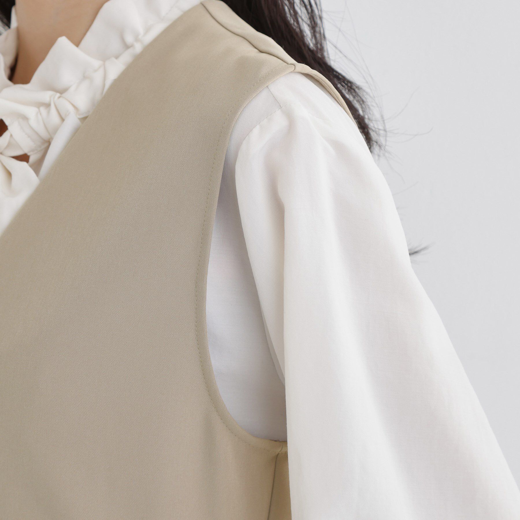 THE SHOP TK「【通勤・きちんと見えに】ダブルクロス ペプラムジレ/セットアップ可」|ベスト・ジレ|