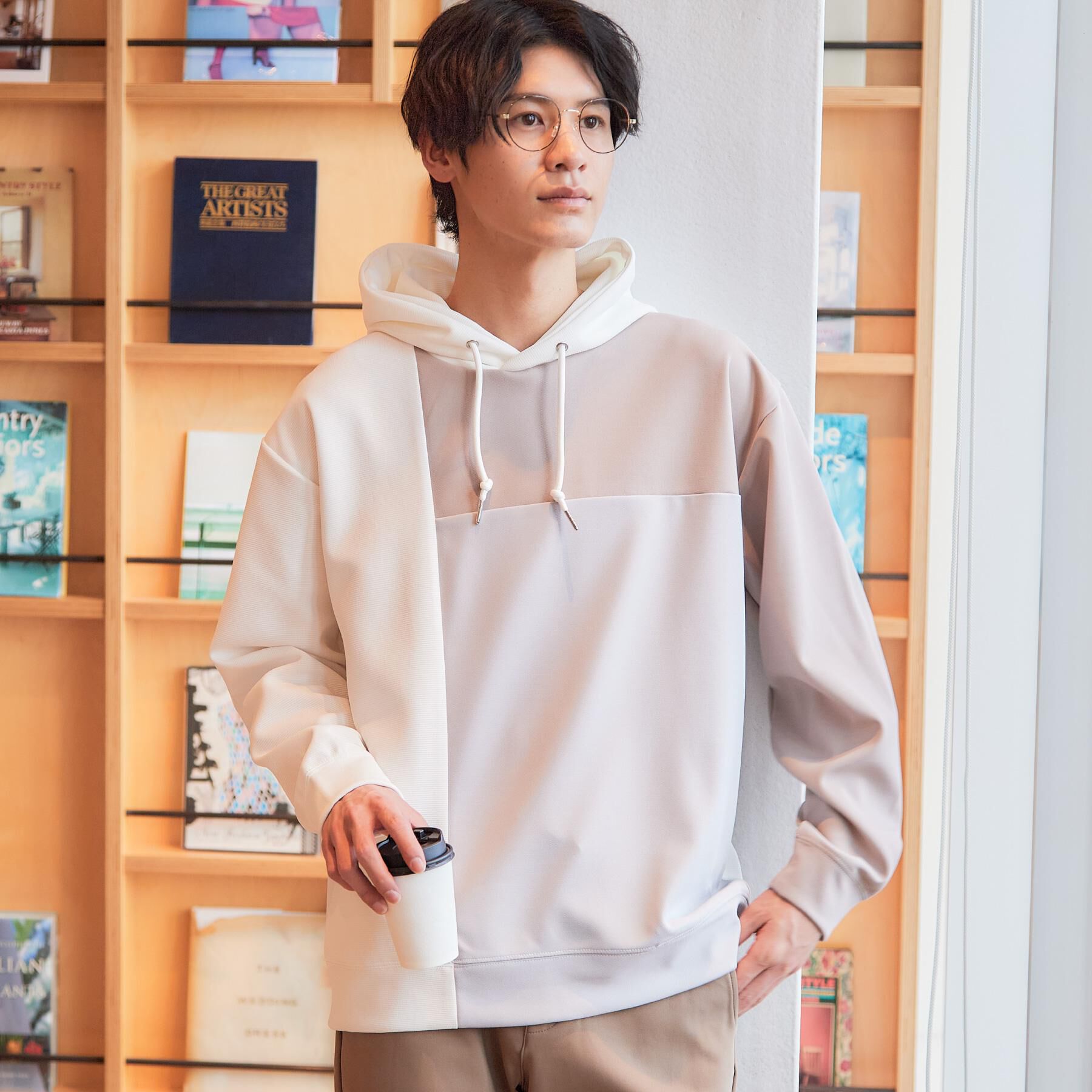 THE SHOP TK「【大人の為の絶妙バランス】パネル切替パーカ 濯機機OK」|パーカー|