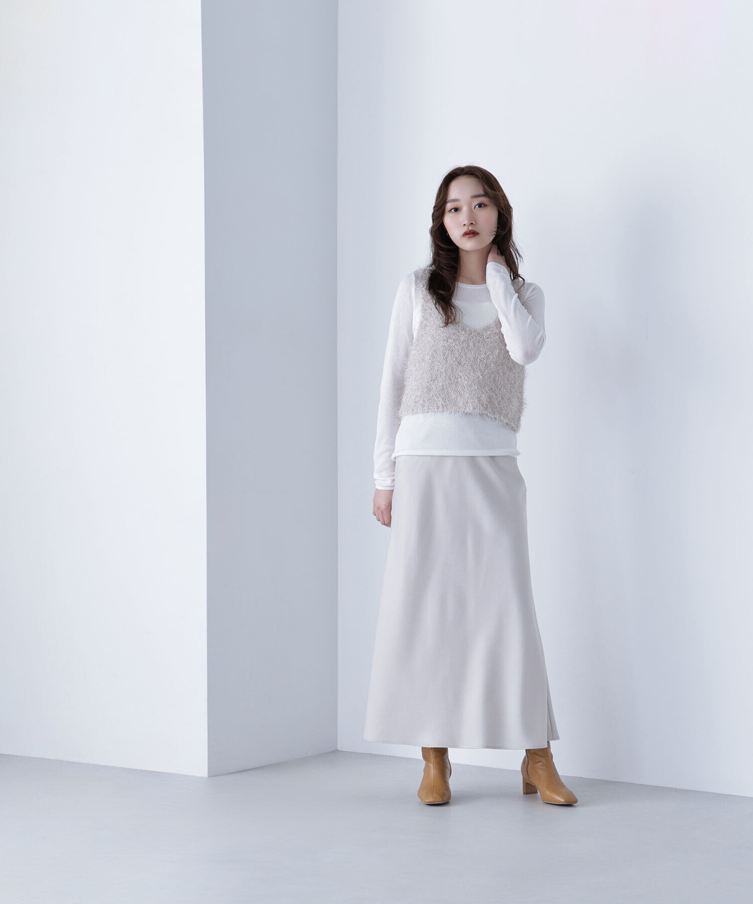  「バイアスサテンナロースカート」|スカート|