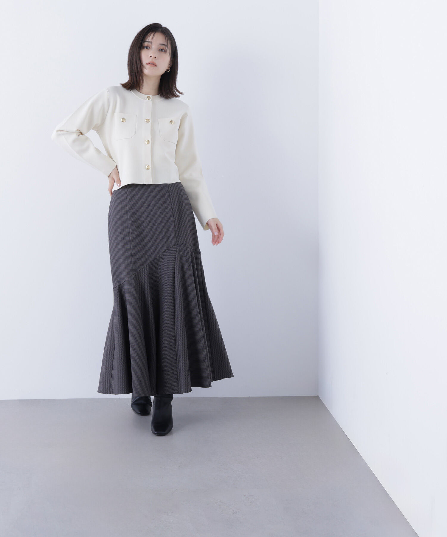  「アシメチェックマーメイドスカート」|スカート|