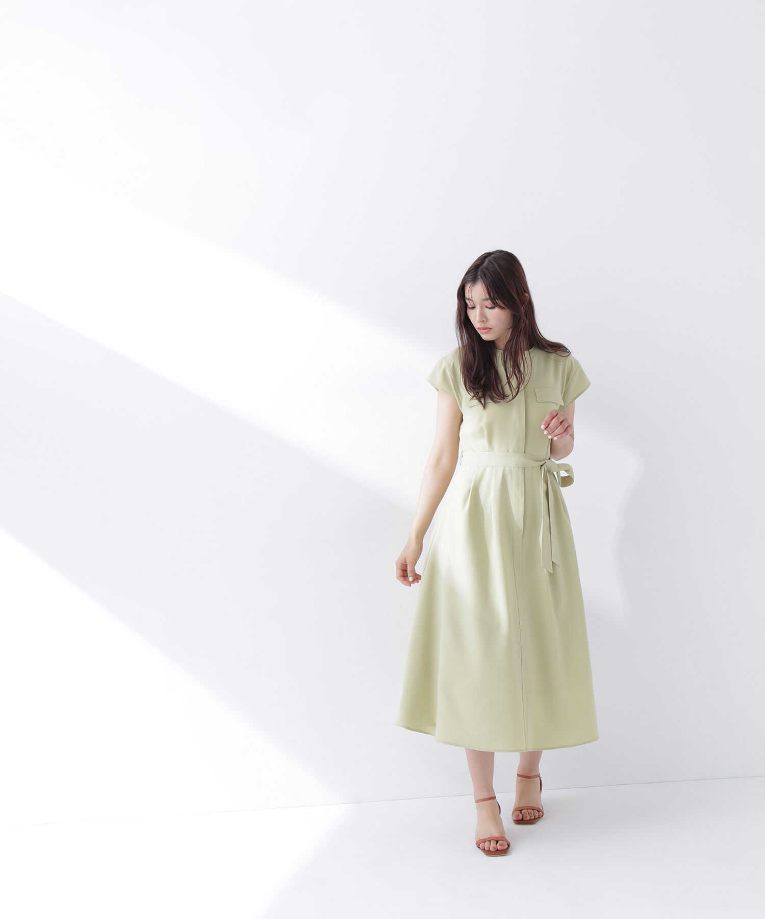  「スキッパーポケットシャツワンピース」|ワンピース|