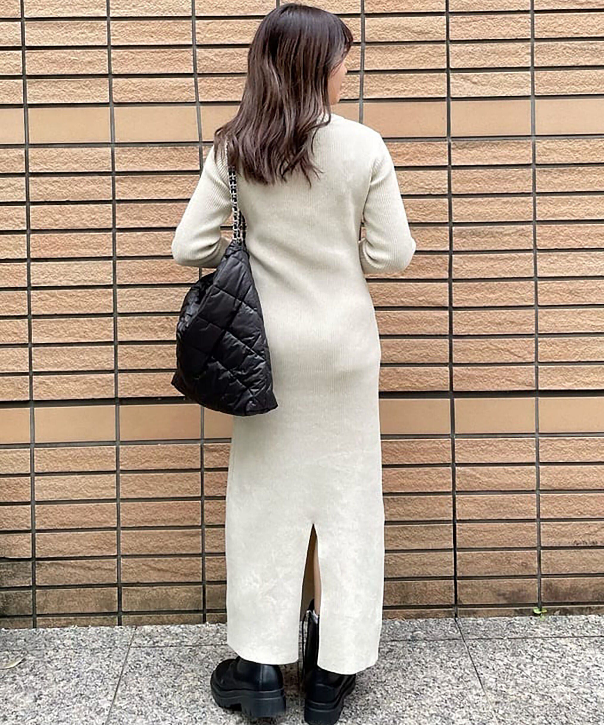  「リブニットロングワンピース」|ワンピース|