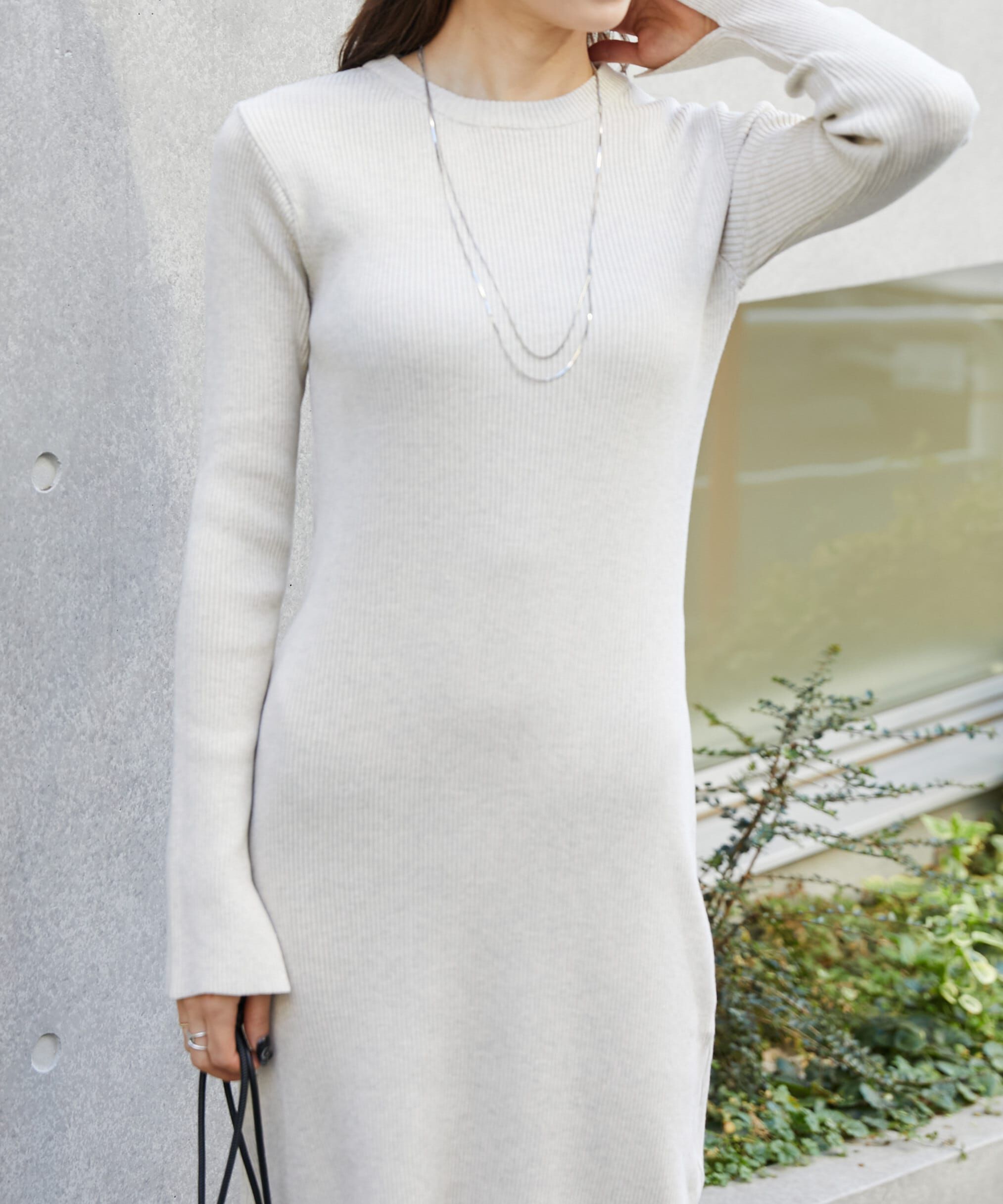  「リブニットロングワンピース」|ワンピース|