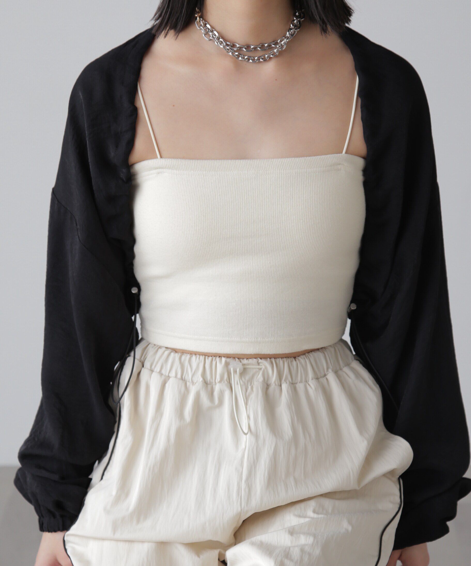  「ドロストショート丈ボレロ」|シャツ・ブラウス|